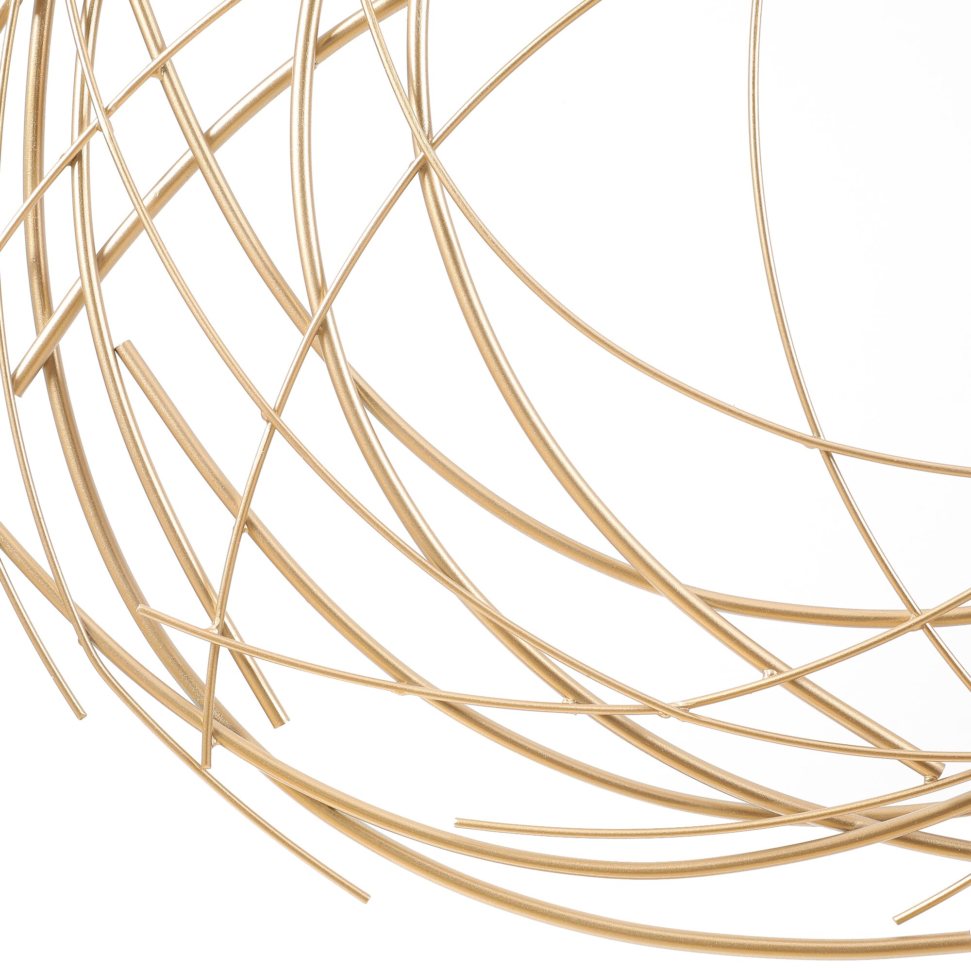 LuxenHome Gold Finish Iron Circular Wall Sculpture