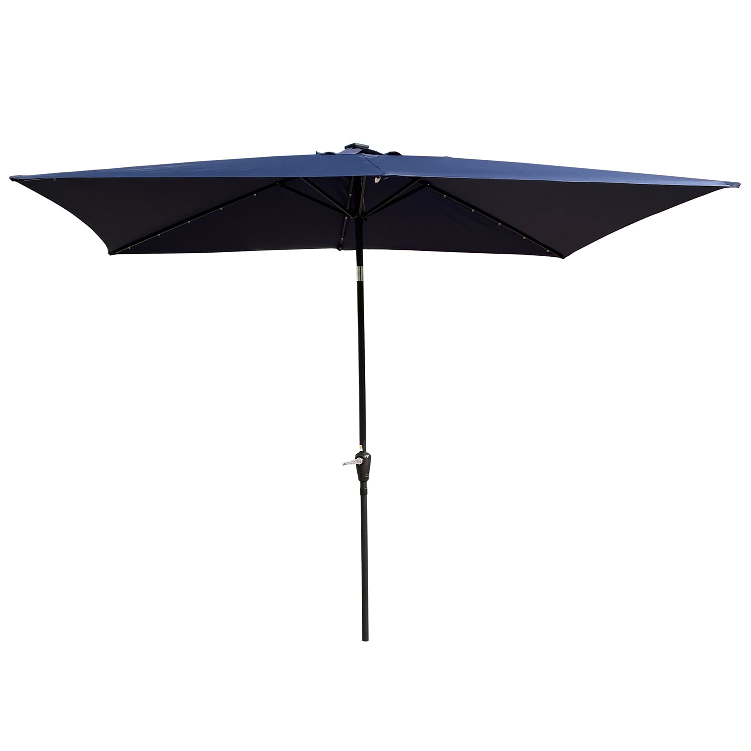 Mondawe 21270NYTL-SM 10-ft Aluminum Blue Market Patio Umbrella with Lights