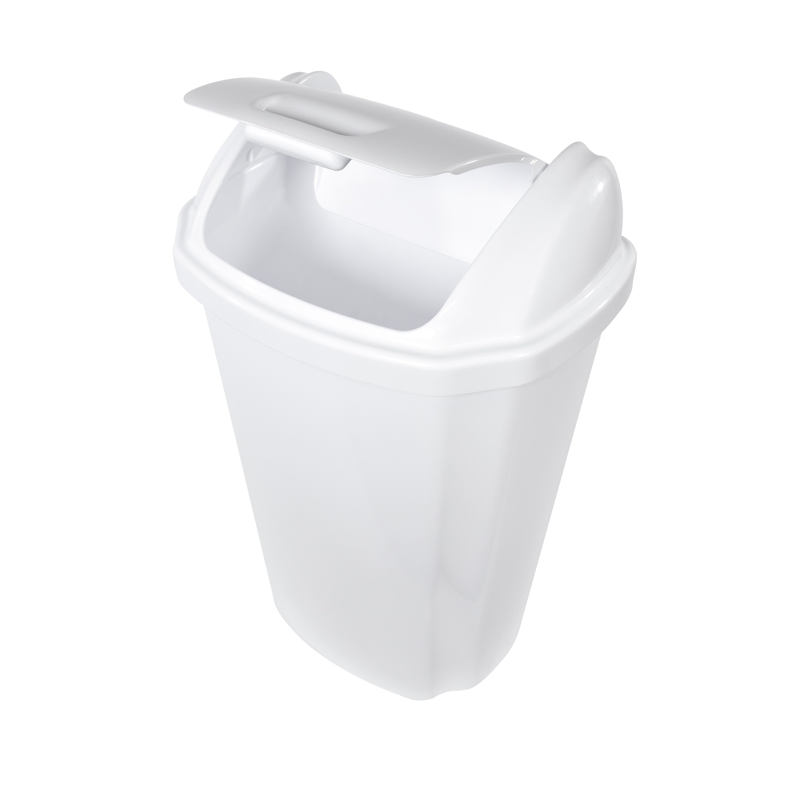 Hefty 13-Gallons White Plastic Kitchen Trash Can with Lid Indoor