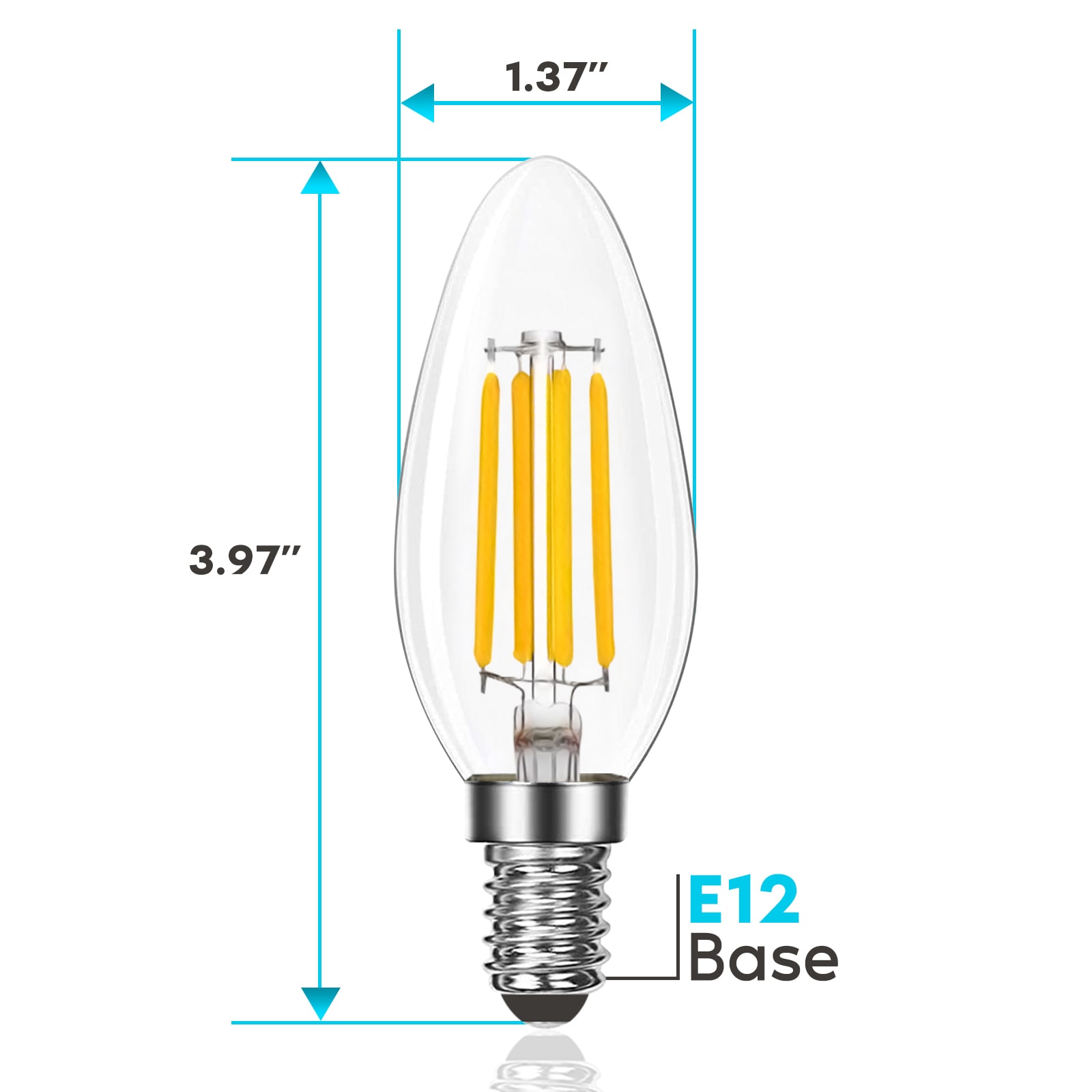 Luxrite 100W Equivalent E12 Chandelier LED light bulb – J. and Ocean
