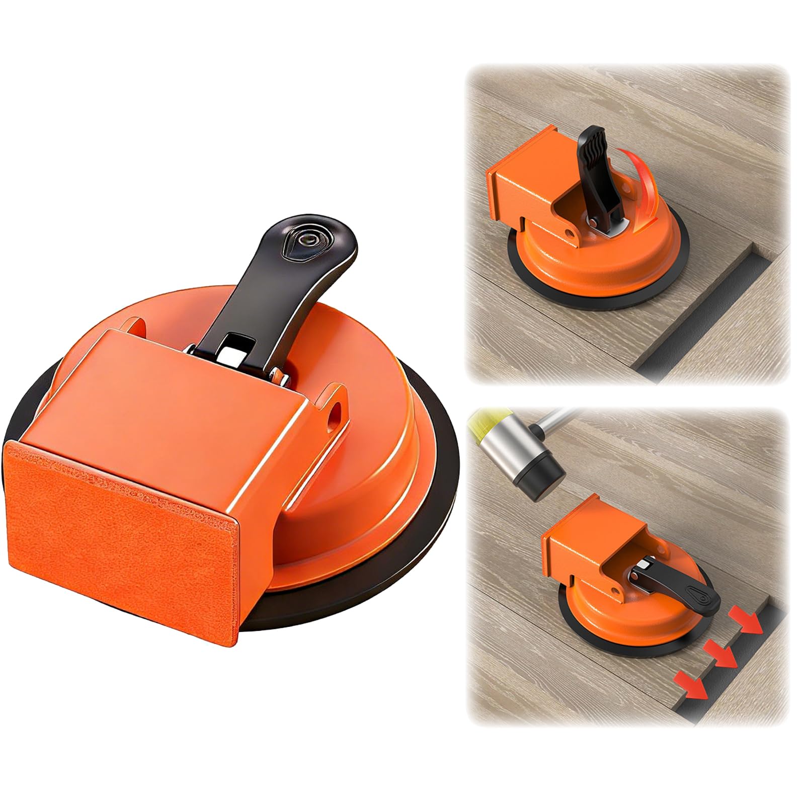 KIWDZFU  Floor Gap Fixer Tool Carbon Steel Suction Cup Laminate Flooring Repair Tool for Wood and Vinyl Planks Adjustable Height Seam Closer for