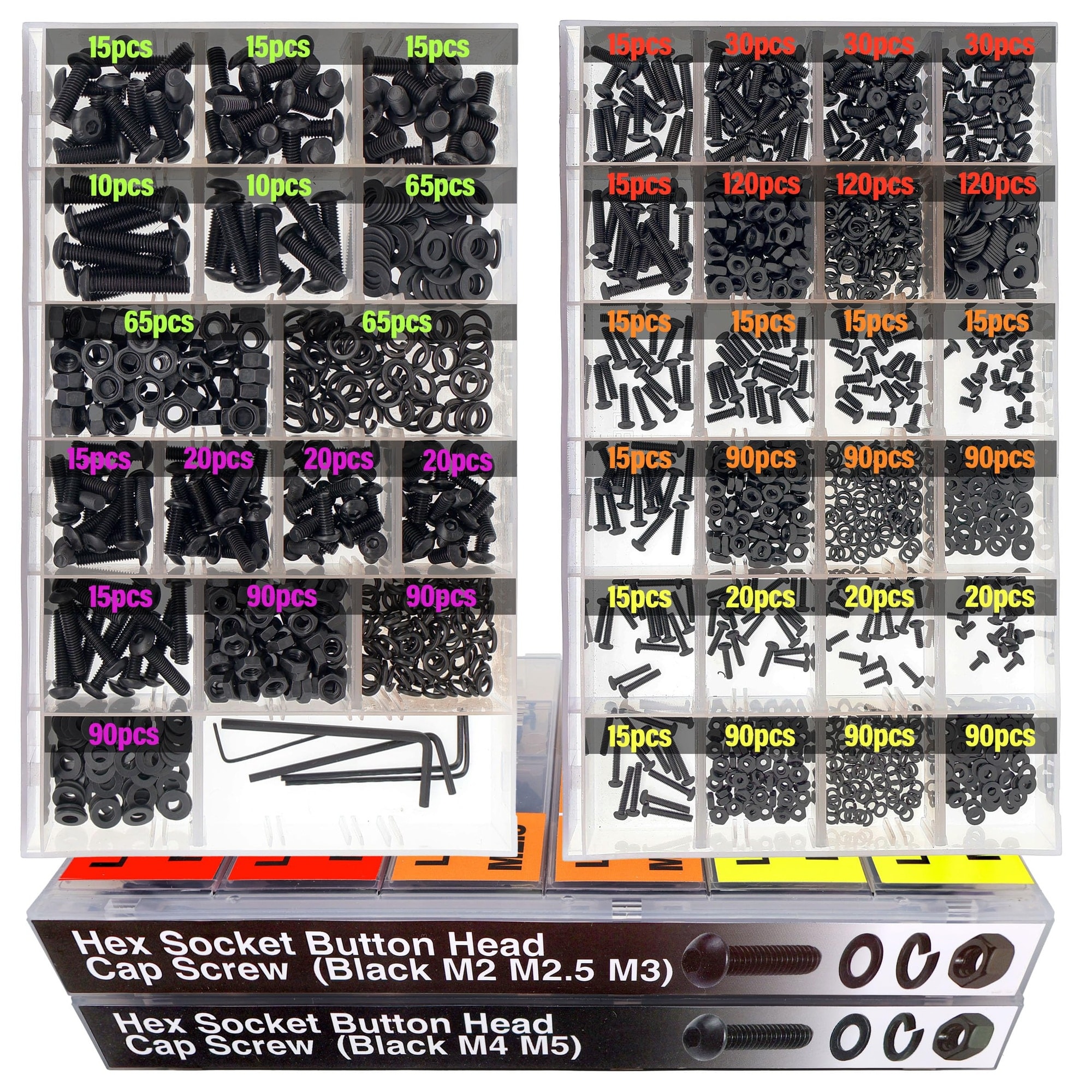 JVFCXXV  Machine Screw Assortment Kit 1820 Pieces Metric M2 M3 M4 M5 Sizes Stainless Steel Screws Nuts Flat Washers Hardware Set with Storage Box
