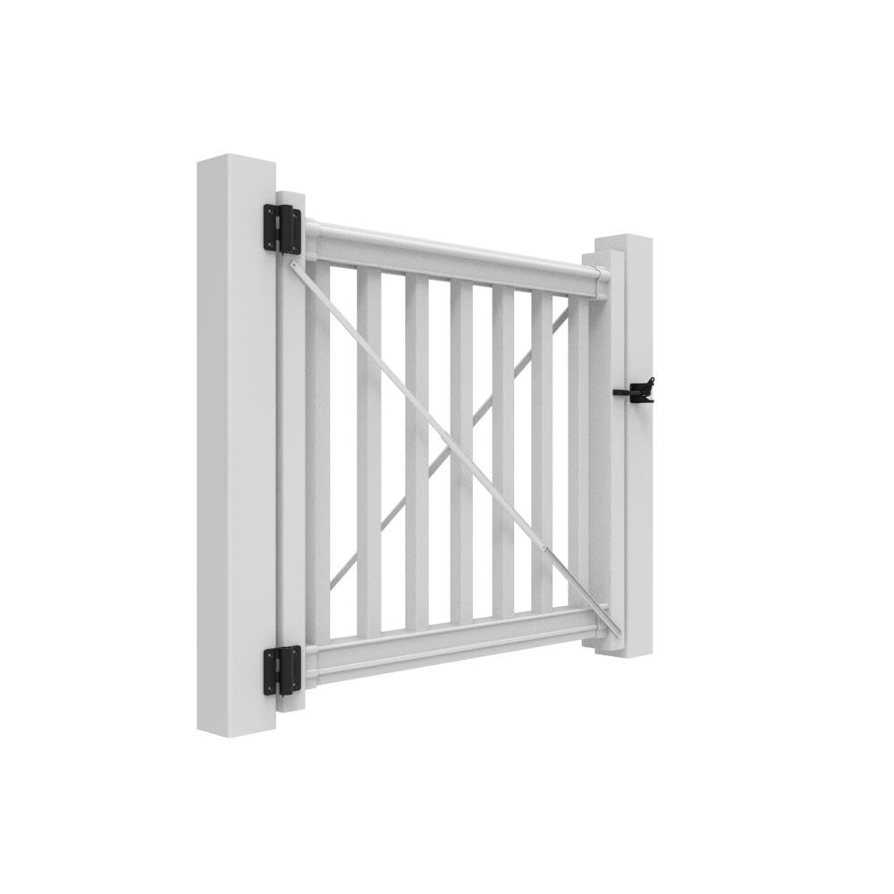 Freedom 48-in L x 36-in H White PVC Deck Railing Gate in the Deck Gates ...