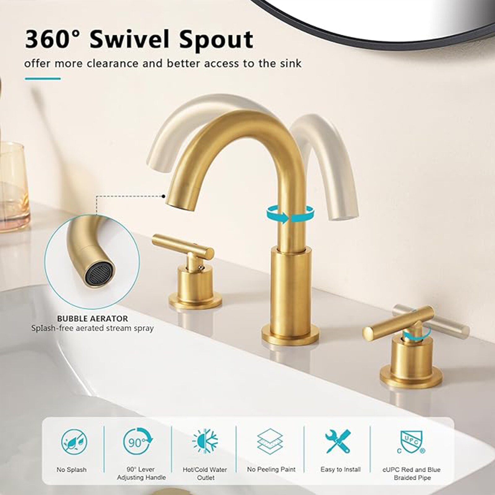 BYH HM-8LT-GOLD Lavatory-Faucets - View #4