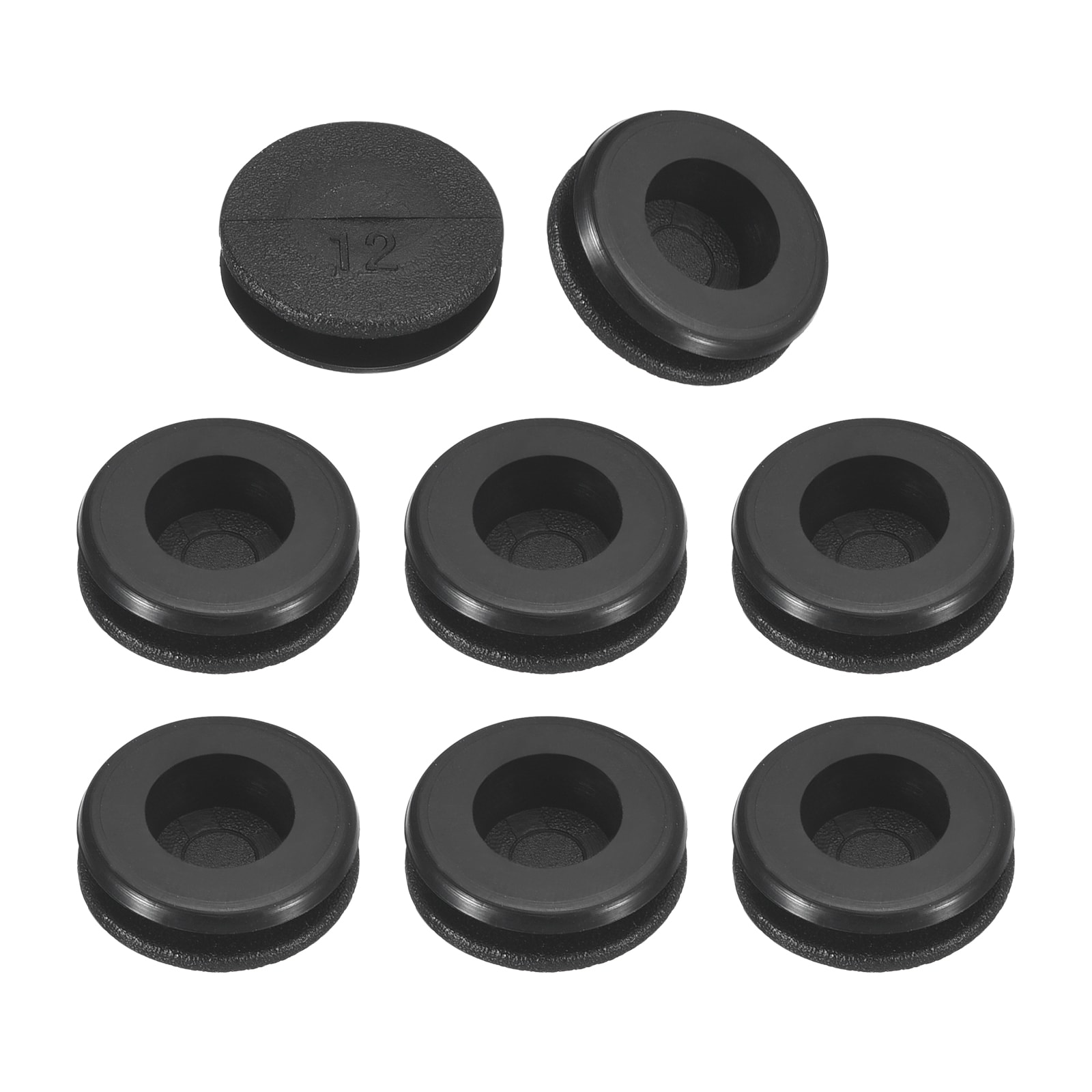 Unique Bargains 22pcs Rubber Grommets 1/2 Inch (12mm) Drill Hole 5/16 Inch (8mm) ID Single Sided Hole Plugs Ring Gasket for Firewall Cable Wire Protecting Black
