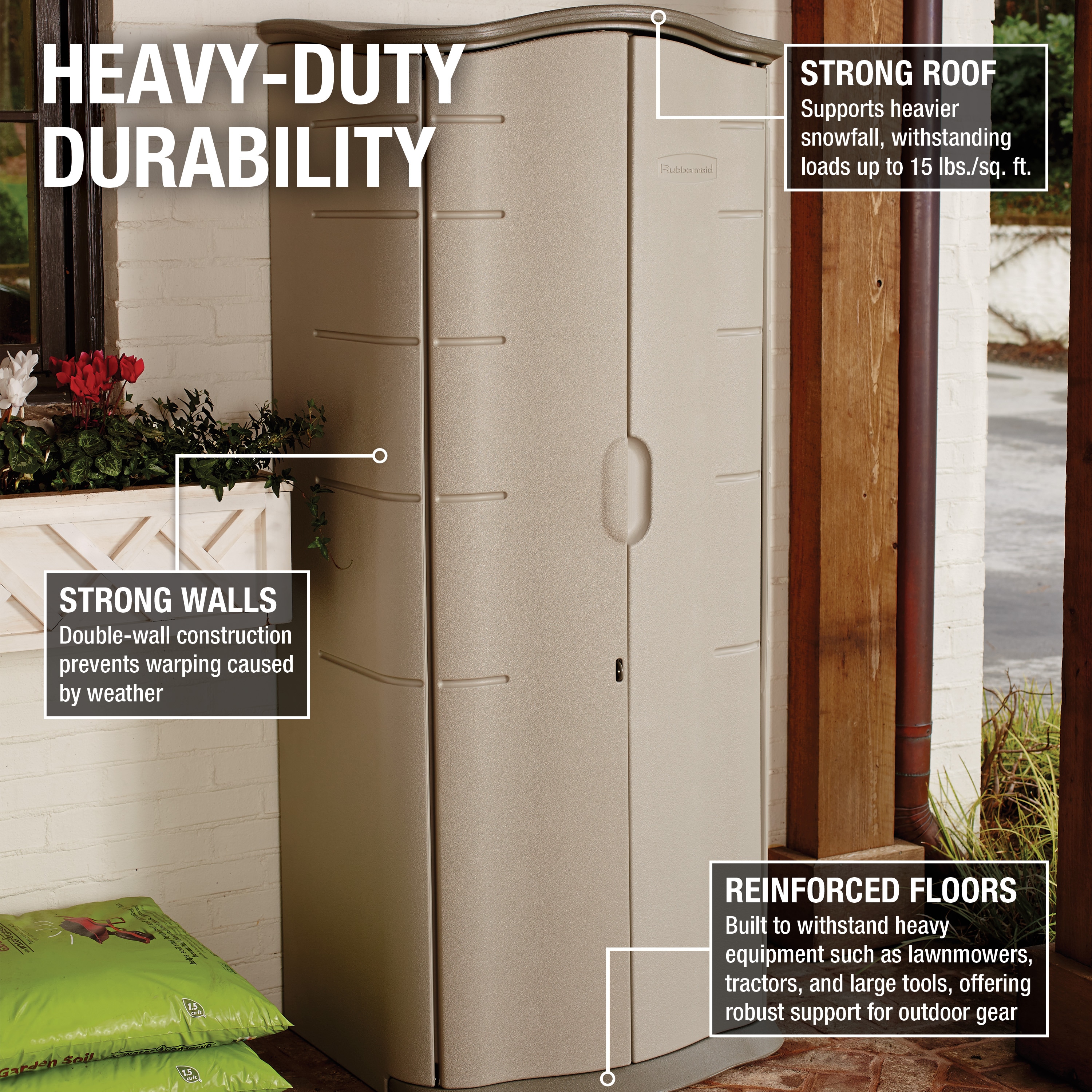 Rubbermaid FG374901OLVSS Vinyl-Resin-Storage-Buildings - View #2