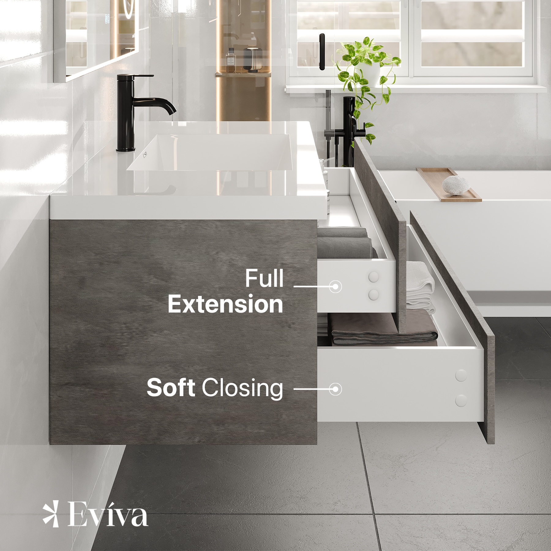 Eviva EVVN144-36CGR Bath-Vanity-Combo - View #5