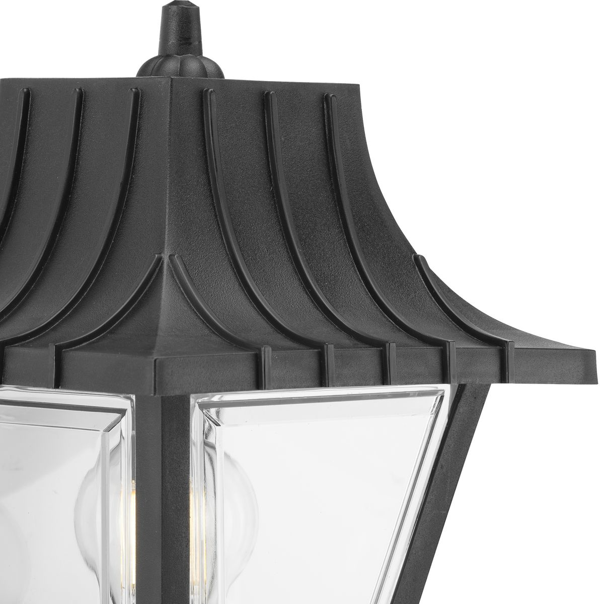 Black Energy Star Outdoor Wall Lantern with Clear Acrylic Panels