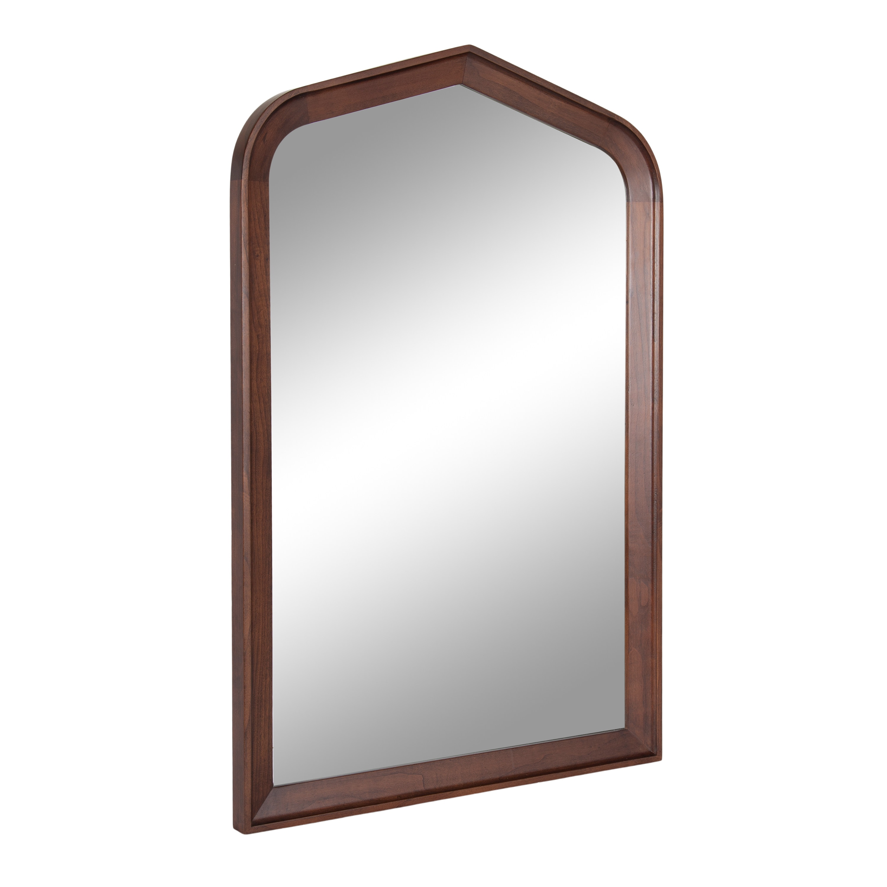 Kate and Laurel 24.00-in W x 36.00-in H Arch Walnut Brown Framed Wall Mirror