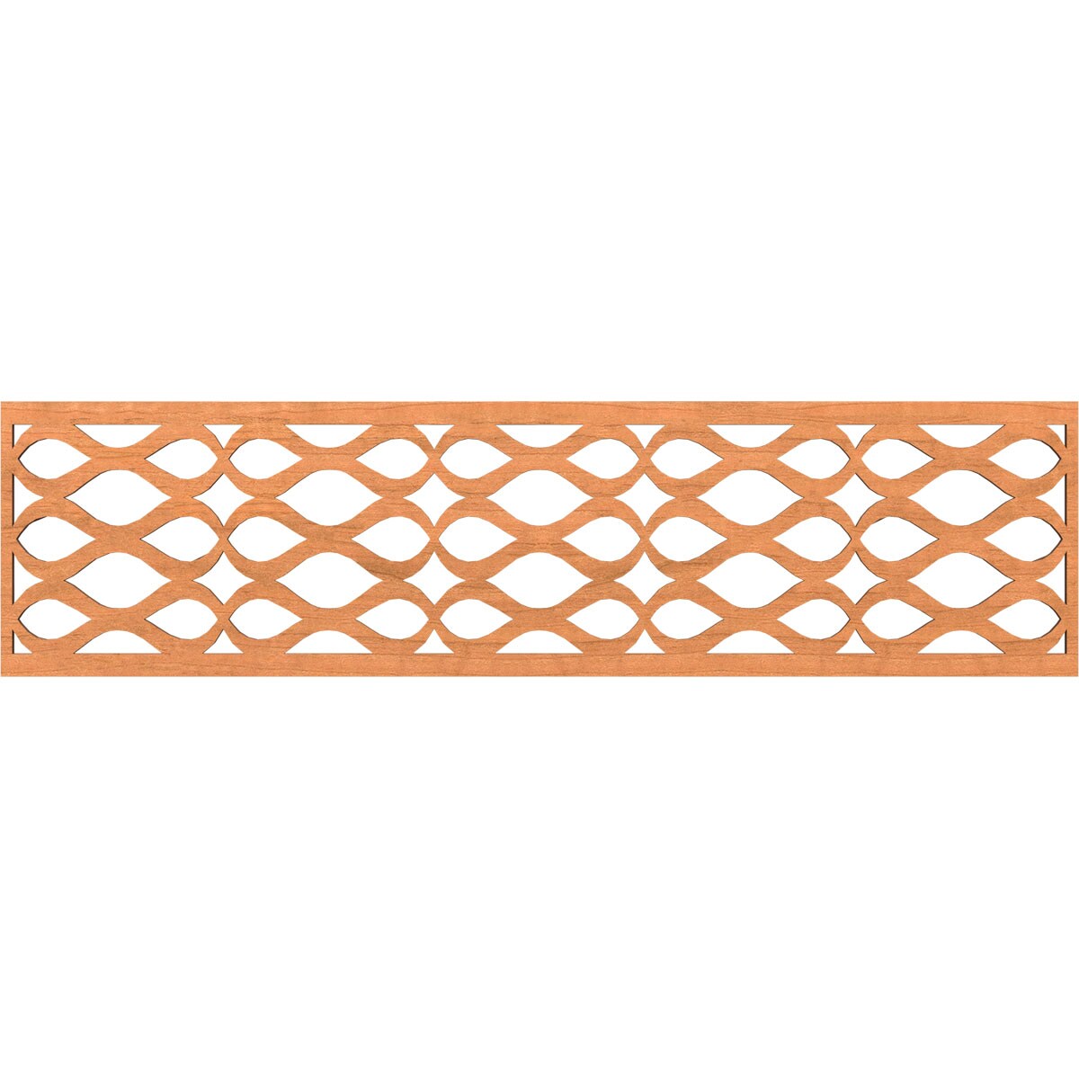 Ekena Millwork MLDB12X47SMRCH Somerset Fretwork Flat Trim 12-in x 3.92-ft Cherry Brown Unfinished 2156465 Pierced Wall Panel Moulding
