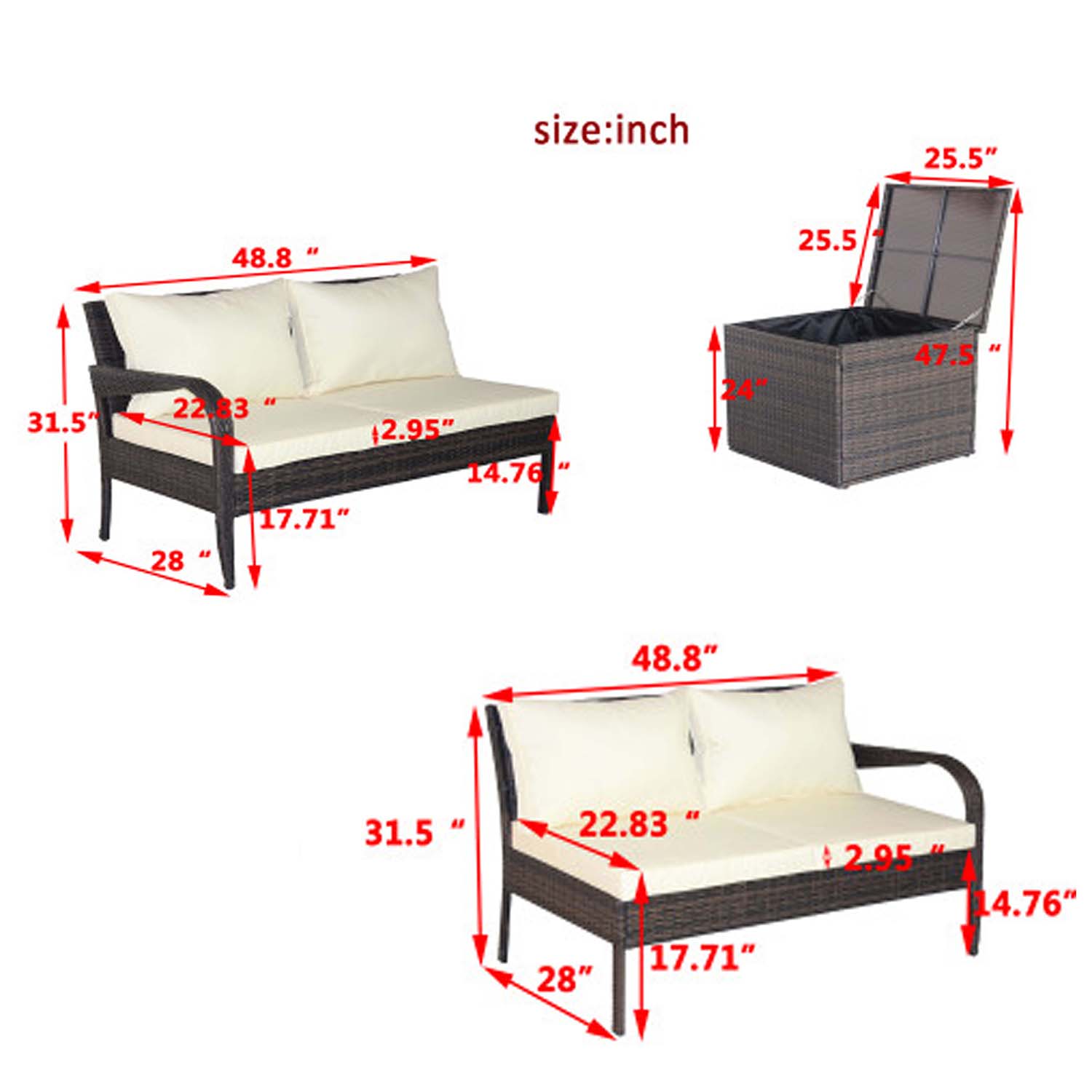 SINOFURN SYA690027BG Patio-Conversation-Sets - View #6