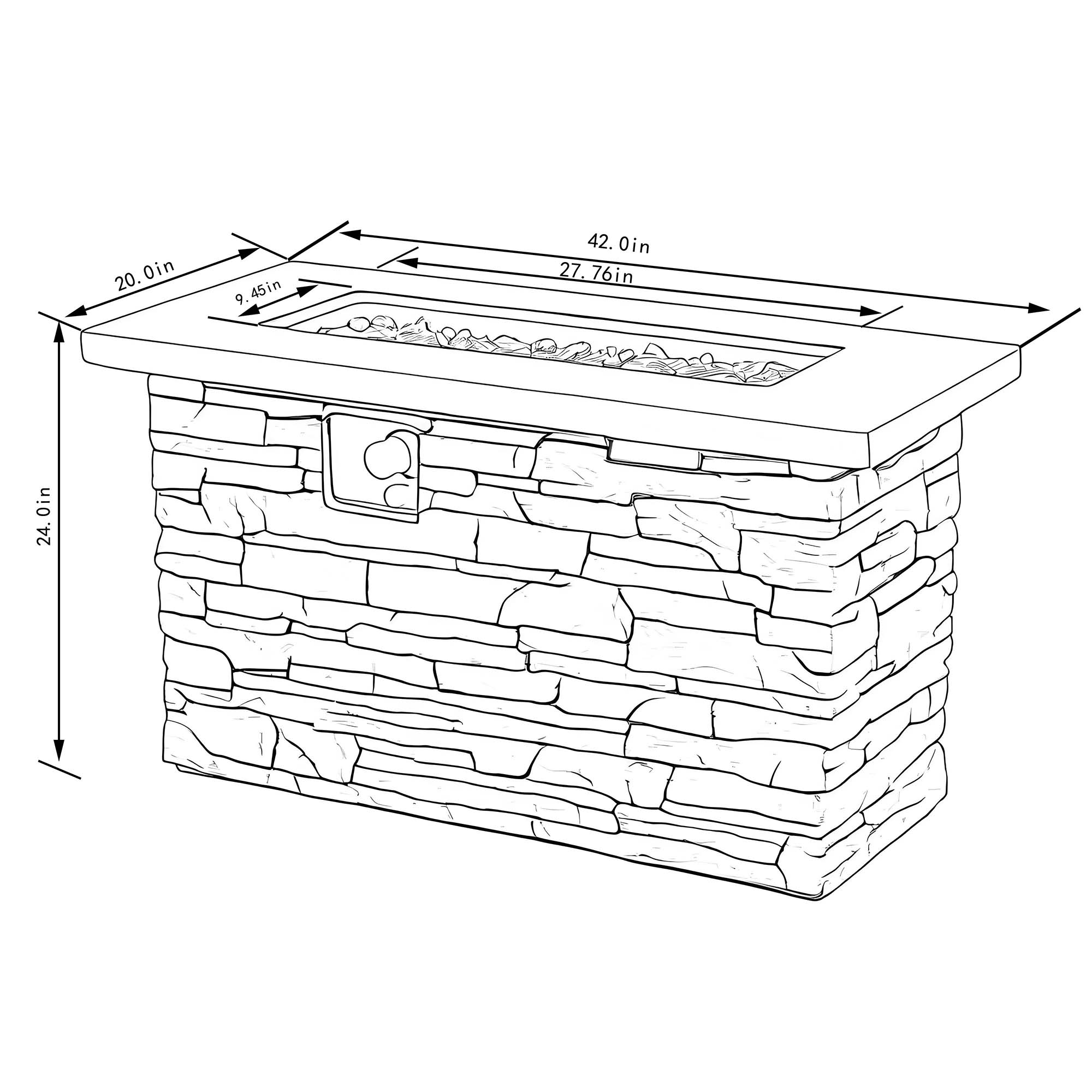 SINOFURN SYA640043GY Outdoor-Gas-Firepits - View #7