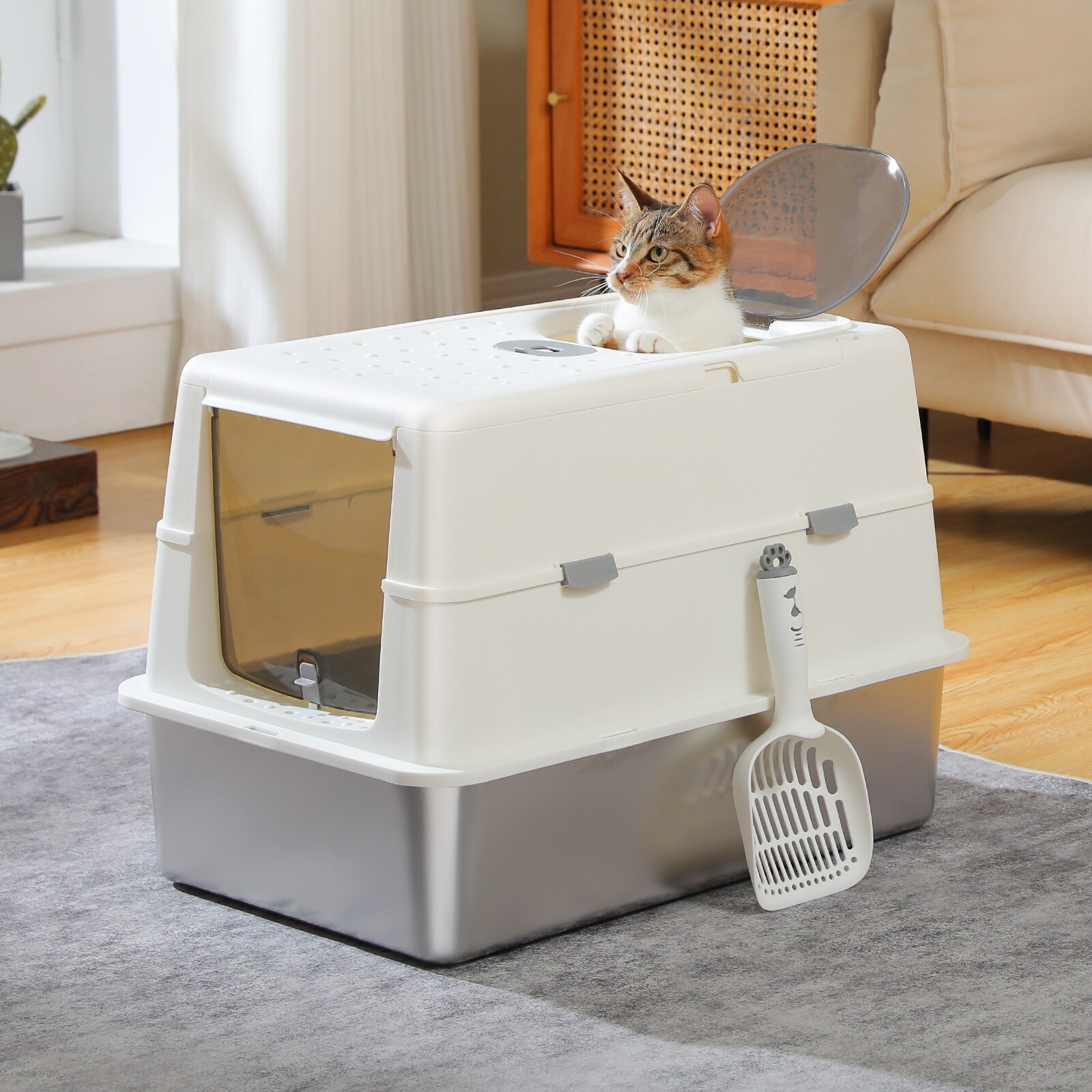 Cenadinz XARQ0086CHWE Cat-Litter-Box - Thumbnail View #2