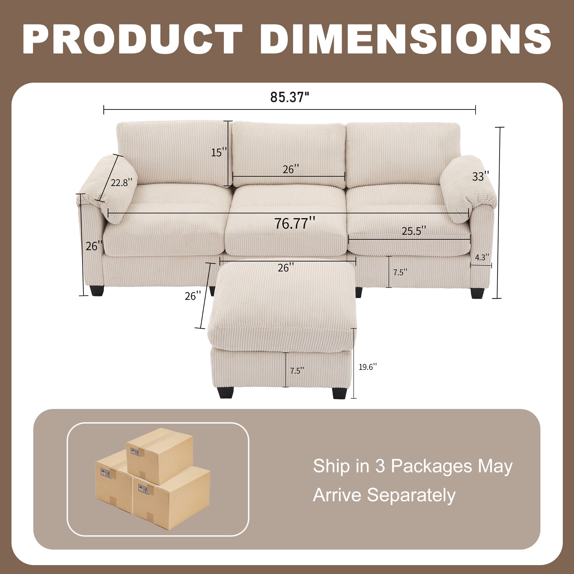 Serwall SWDXRZJ04-DKH Sofas-Loveseats - View #3