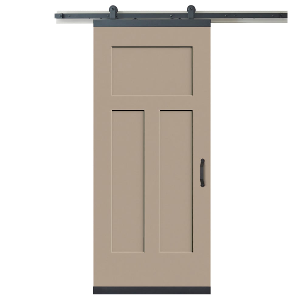 RELIABILT LO1345002 36-in x 80-in Sand Piper Molded composite Hollow core Single Barn Door (Hardware Included)