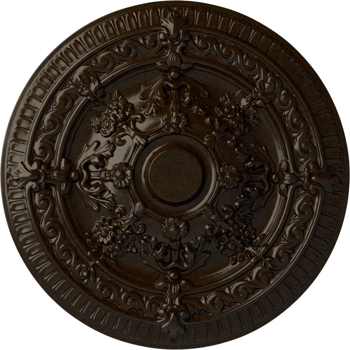 Ekena Millwork CM26VIBZS Vincent 26-in W x 26-in L Painted Bronze Polyurethane Whole Ceiling Medallion