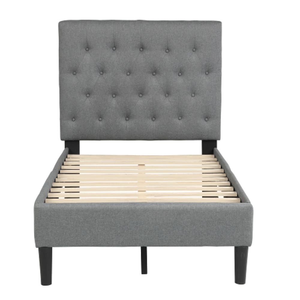 CASAINC Gray Twin Contemporary Platform Bed In The Beds Department At ...