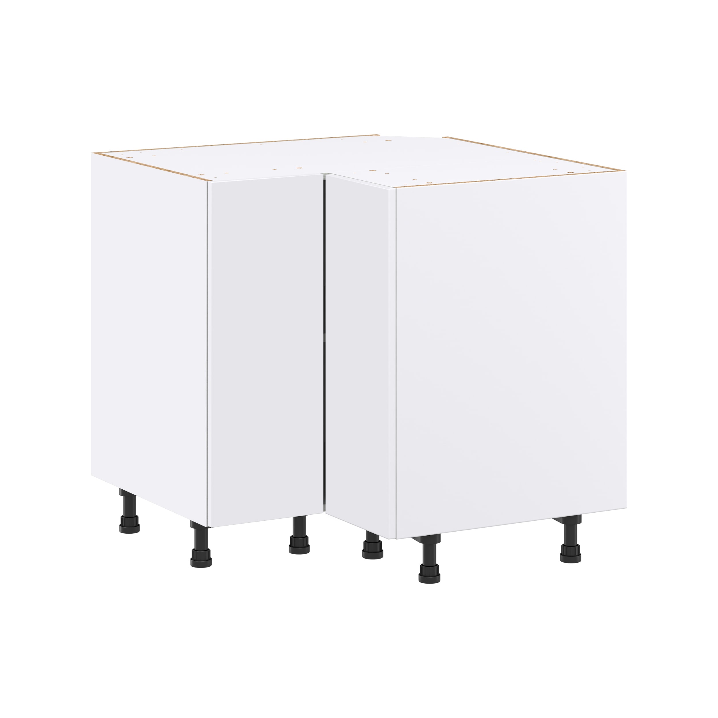 Hugo&Borg Lasalle 36-in W x 34.5-in H x 36-in D Bright White Slab Lazy Susan Corner Base Fully Assembled Cabinet (Flat Panel Slab Style)