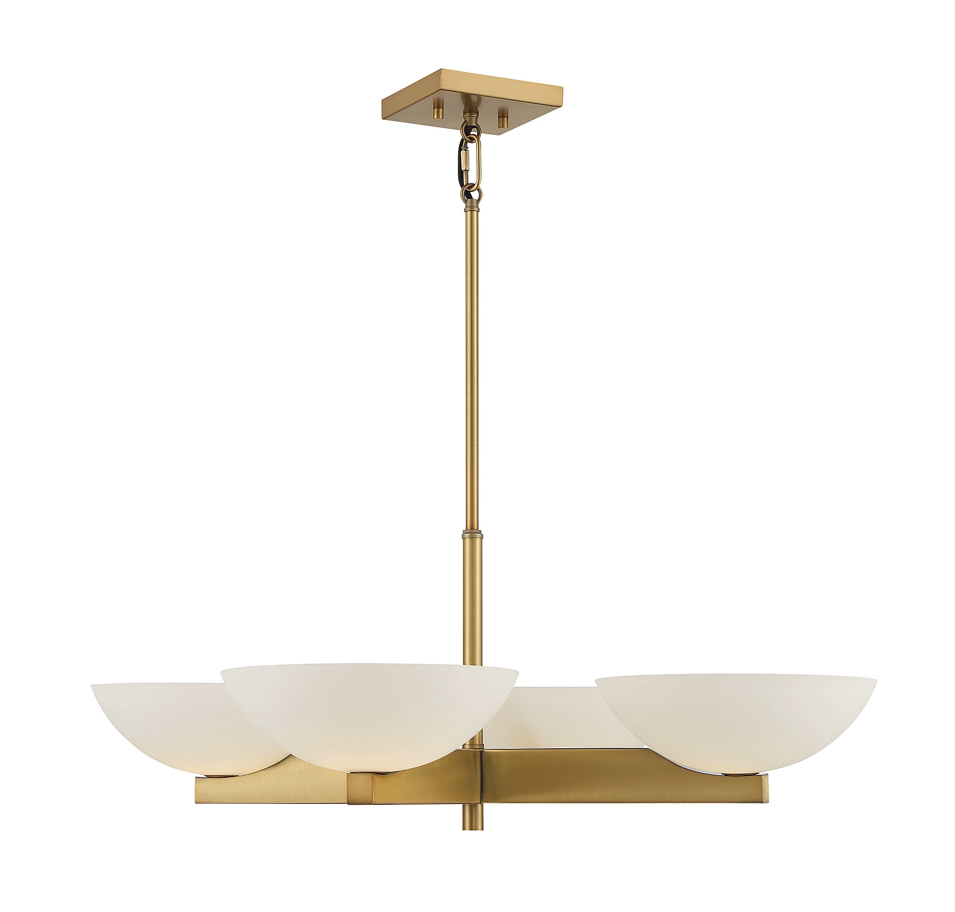 Mid-Century Modern Art Deco Inspired Warm Brass Chandelier