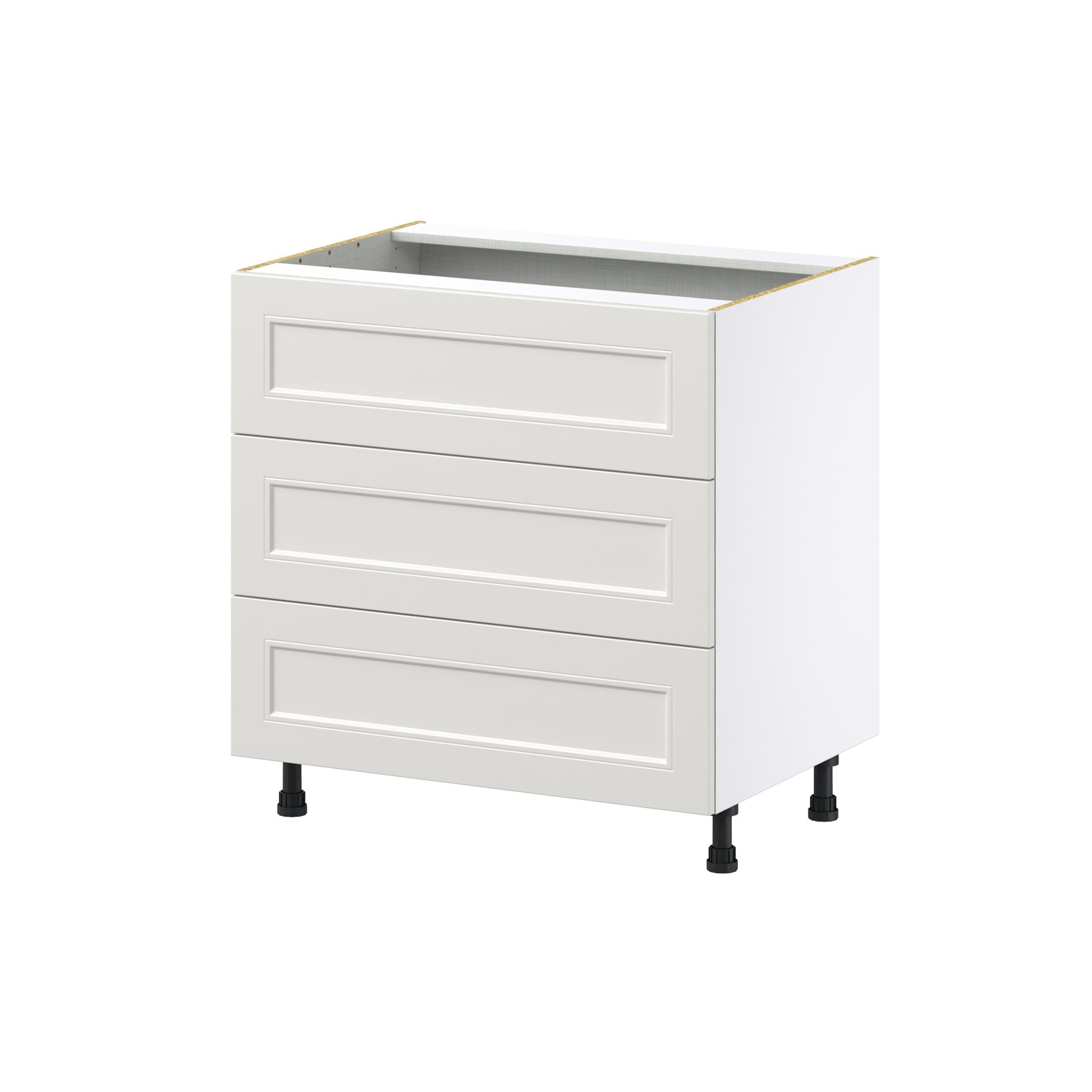 Hugo&Borg DSB3DA33-BE Belcourt 33-in W x 34.5-in H x 24-in D Painted Light Gray 3 -Drawers Drawer Base Fully assembled Cabinet (Recessed Panel Shaker)