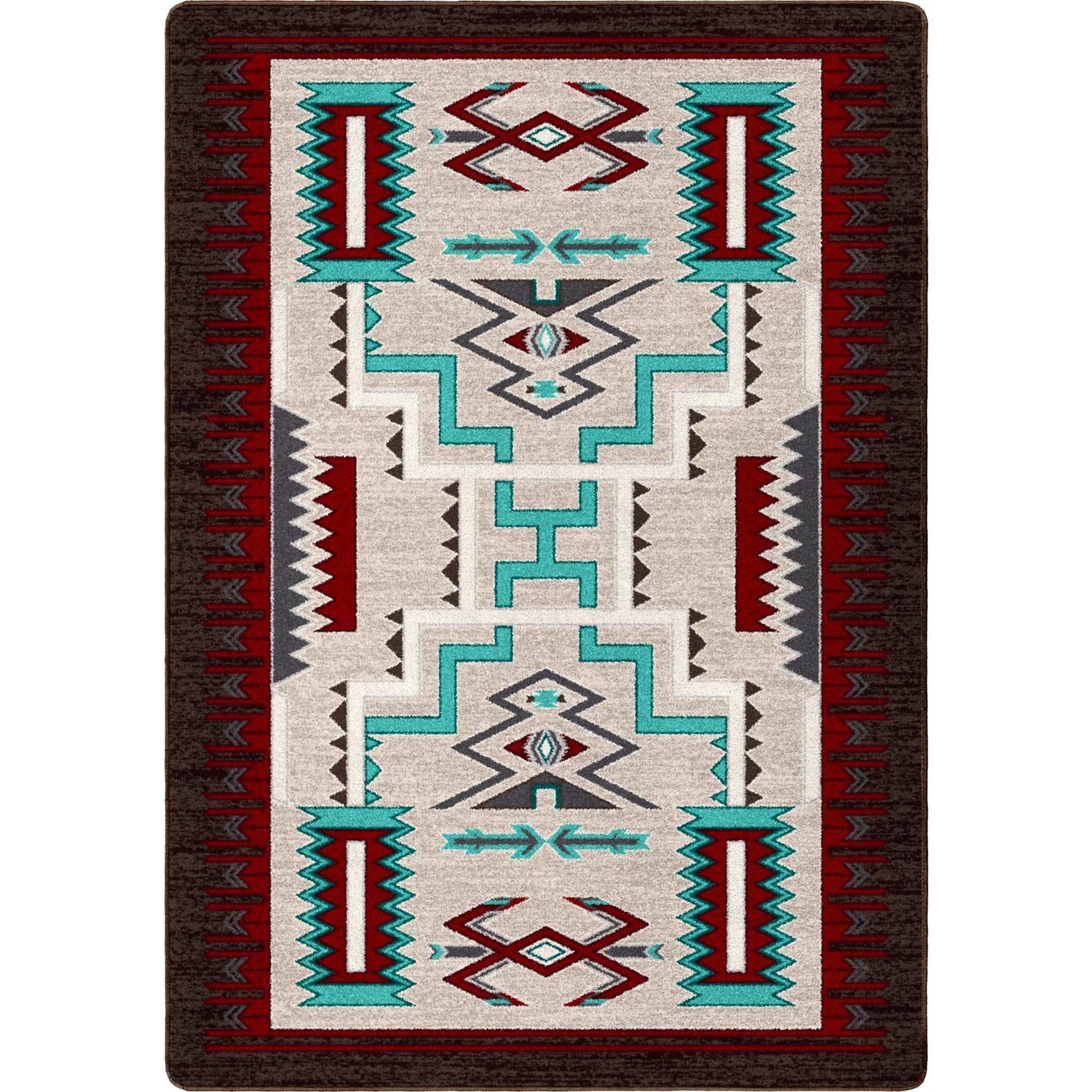 American Dakota 3 X 4 (ft) Turquoise Indoor Southwestern Area Rug ...