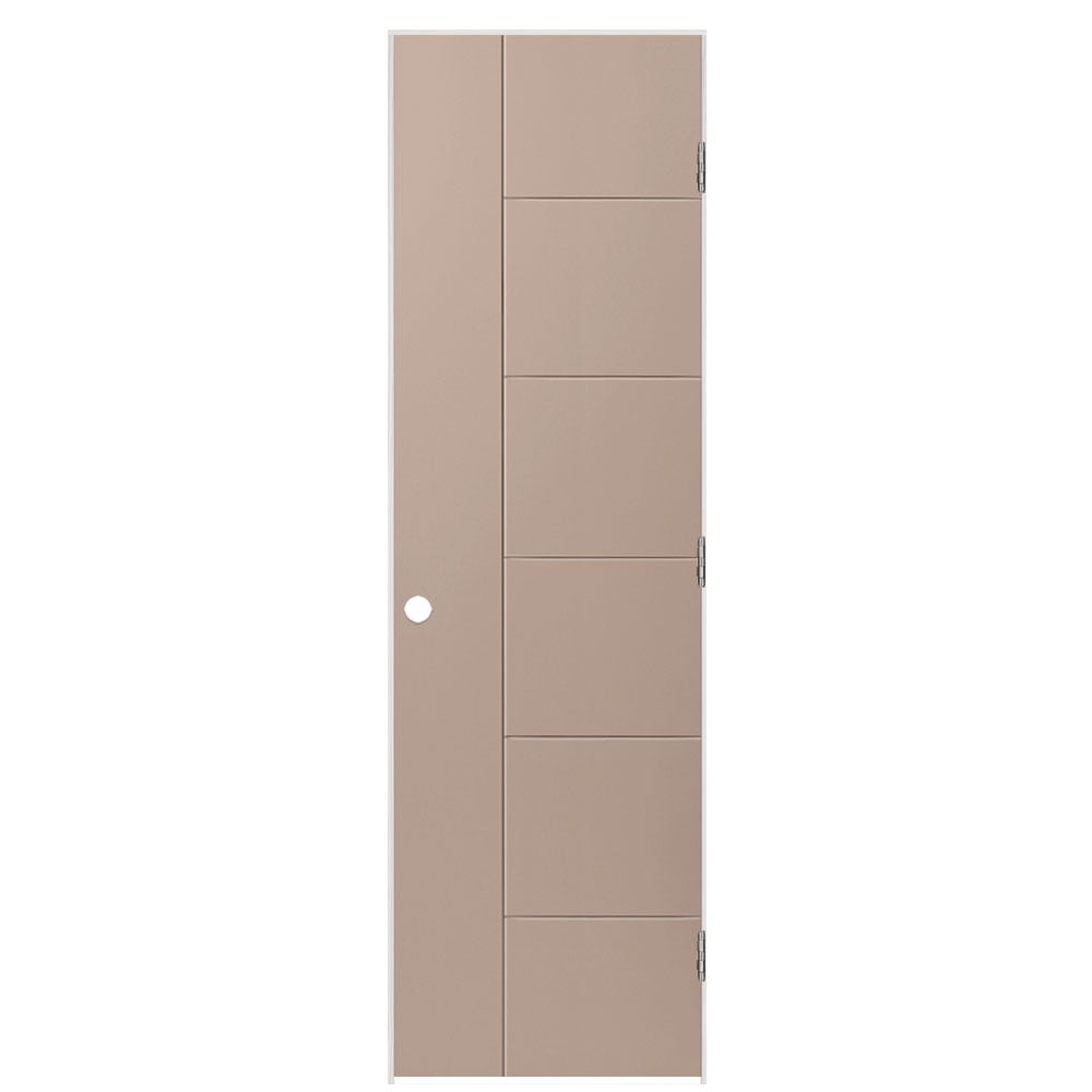 Masonite 1447038 24-in x 80-in Sandpiper Hollow core Flush Left hand Smooth Prefinished Molded composite Flat Jamb Single Prehung Interior Door