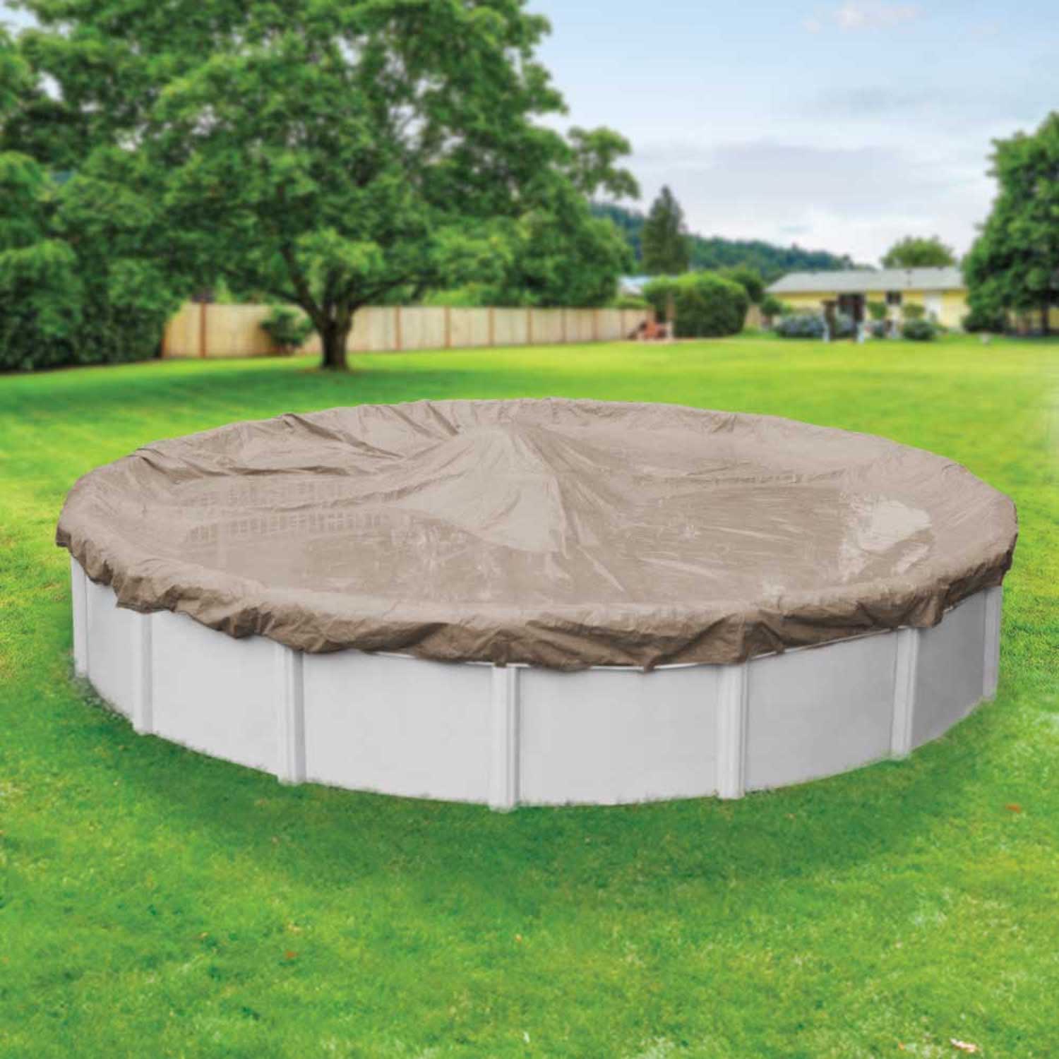Pool Mate 5724-4 24-Feet x 24-Feet Sandstone Polyethylene Winter Round Pool Cover