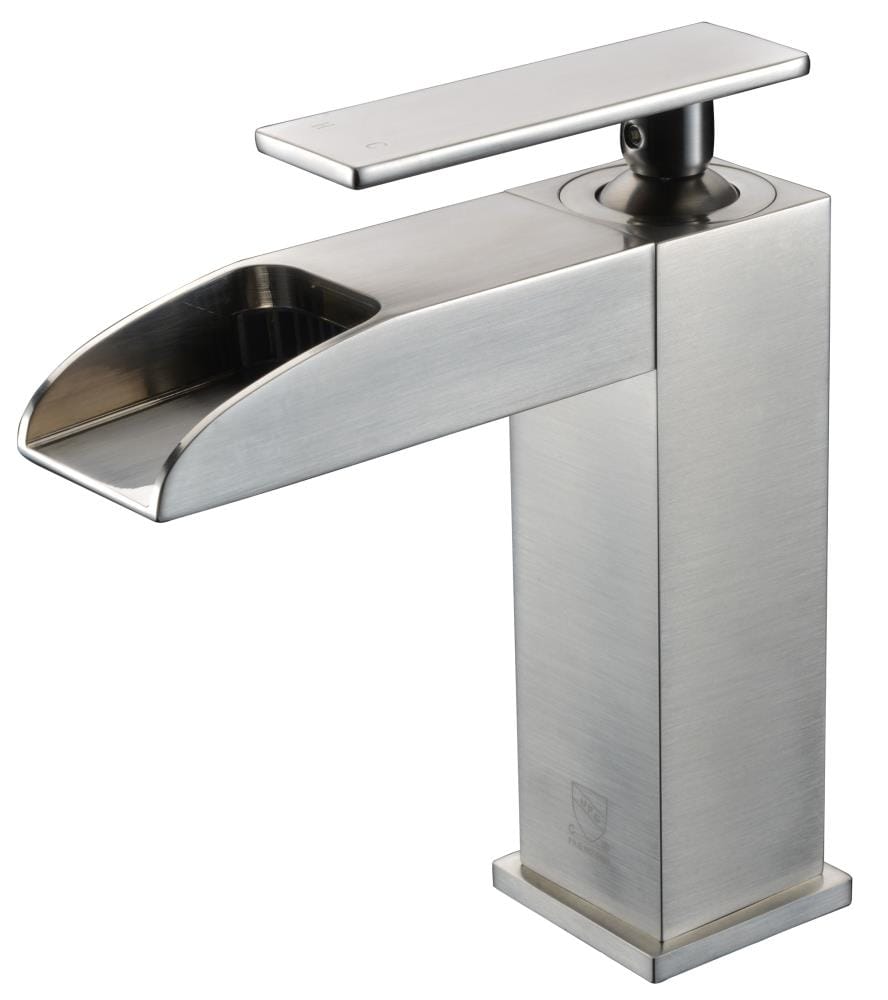 ALFI AB1598-BN Brushed Nickel Single hole 1-handle Low-arc Commercial/Residential Handle Bathroom Sink Faucet