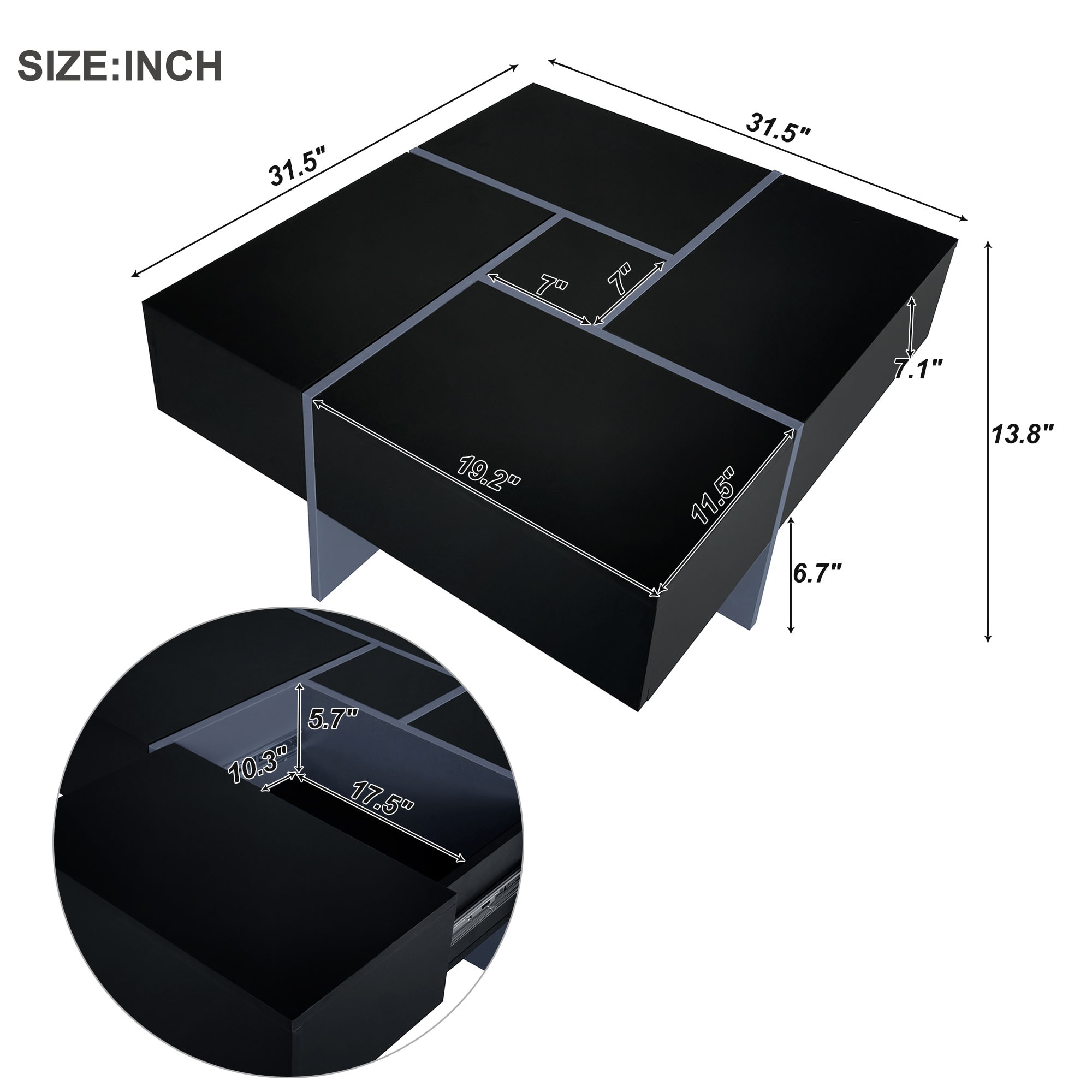 LIVIZA GIZ-NTT3232BK Coffee-Tables - View #3