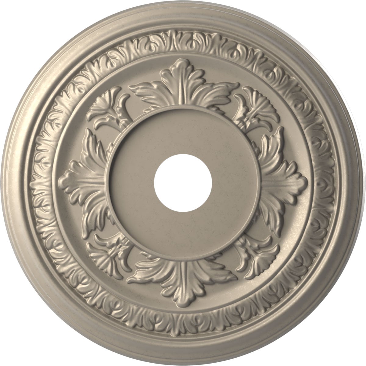 Ekena Millwork CMP22BACSV Baltimore Thermoformed 22-in W x 22-in L Painted Metallic Silver Metallic PVC Whole Ceiling Medallion