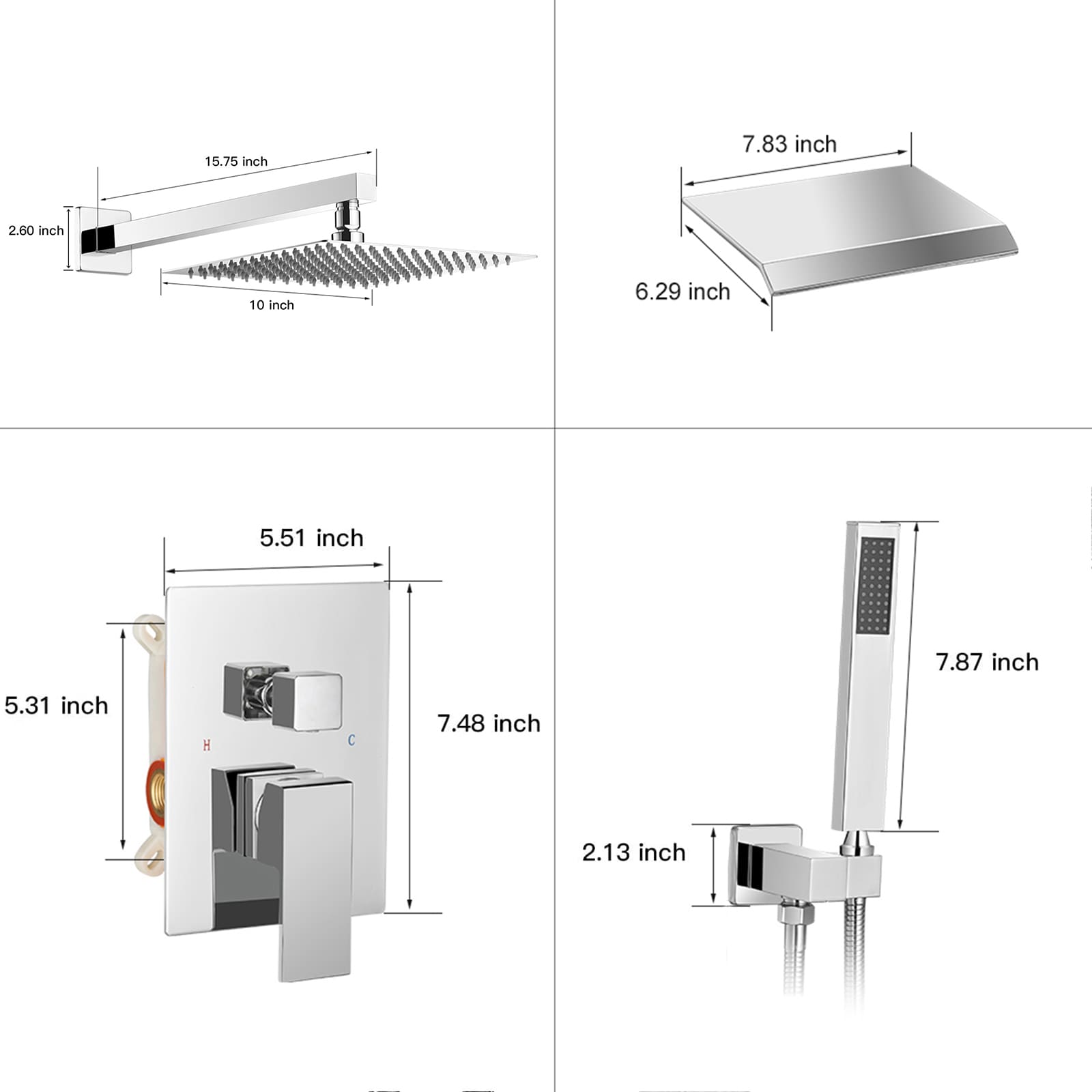 BWE A-95010-C-S Tub-Shower-Faucets - View #8