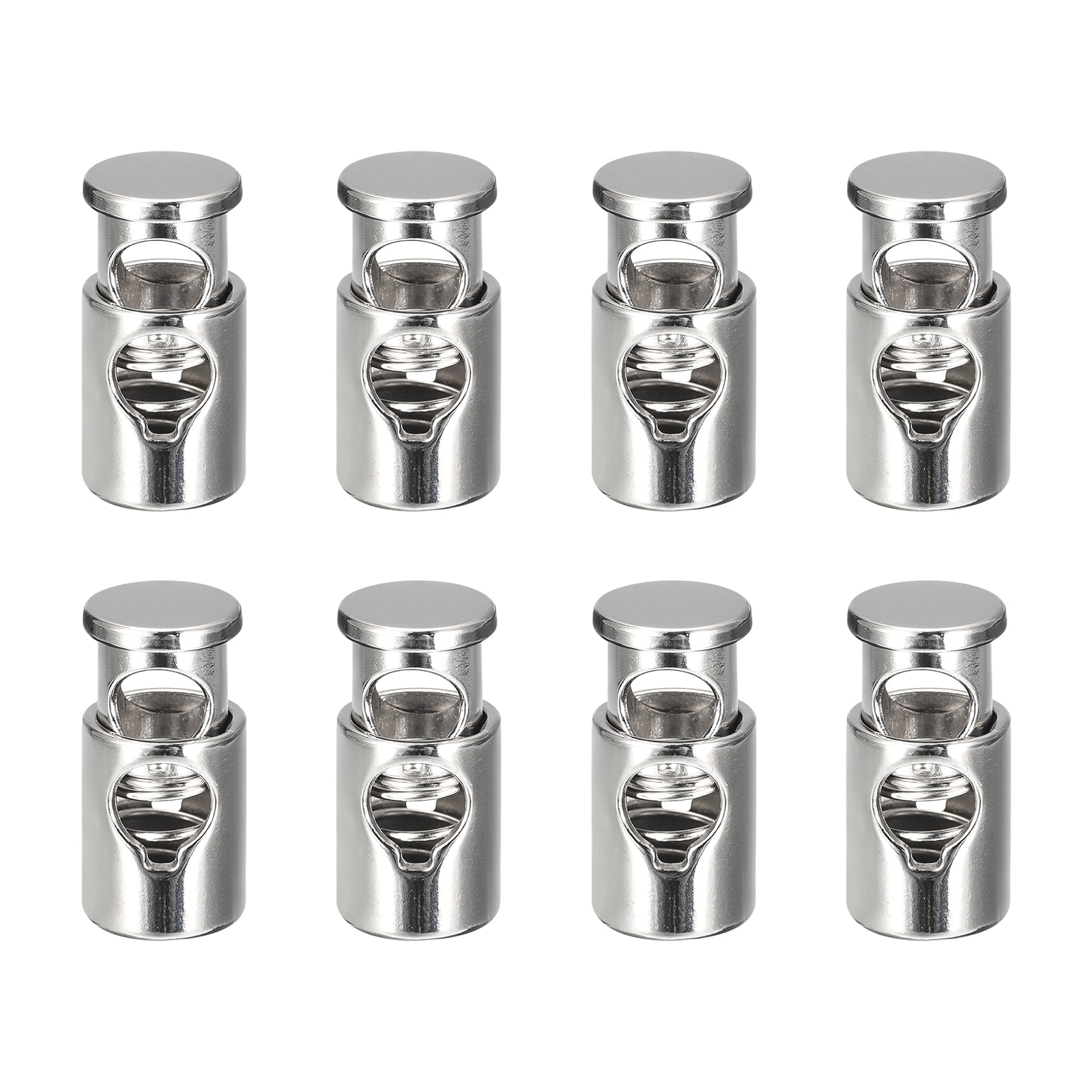 Unique Bargains 8pcs Metal Cord Locks 5mm Single Hole Toggle Spring ...