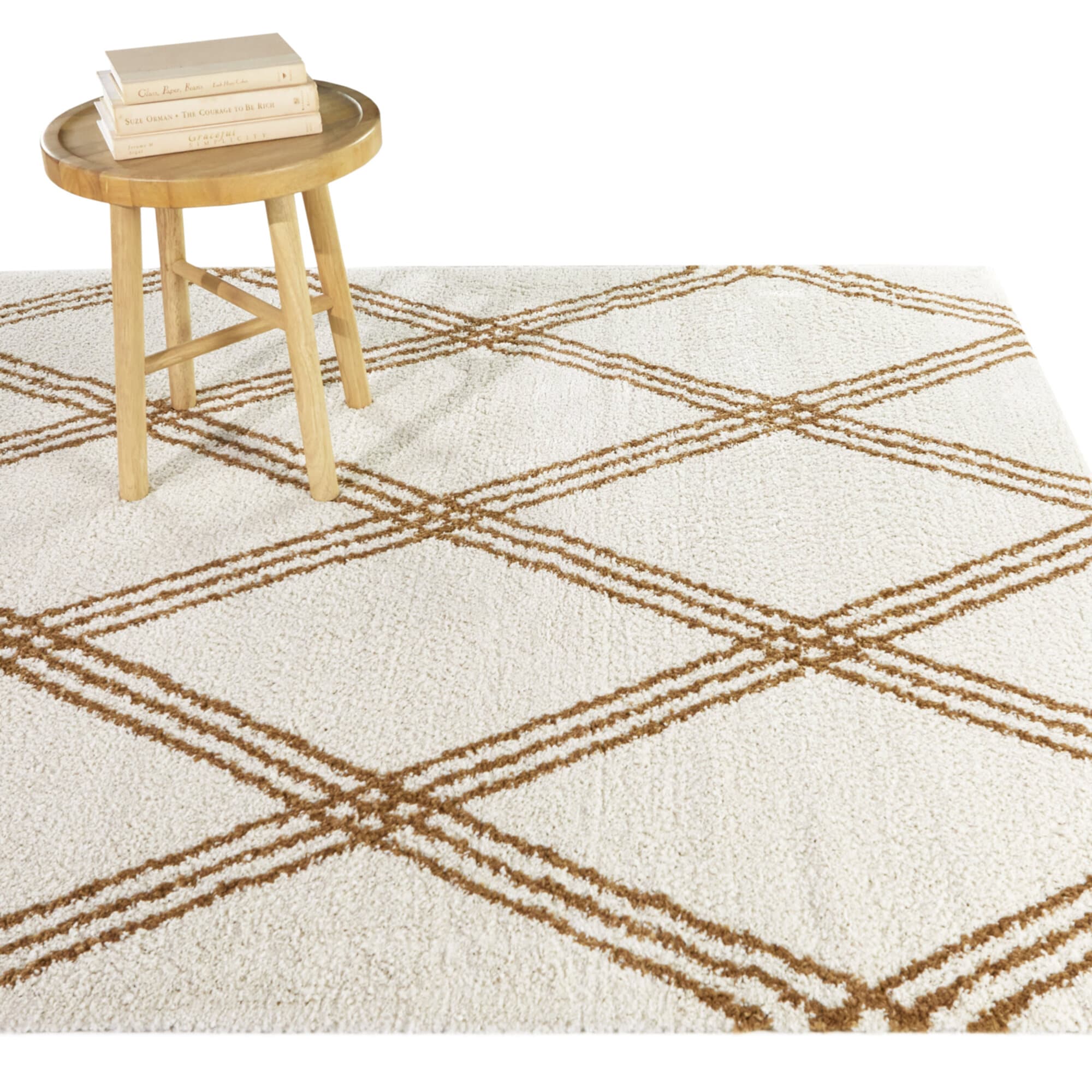 Balta 3116750 5 x 6 (ft) Polypropylene Tan Rectangular Indoor Trellis Global Area rug