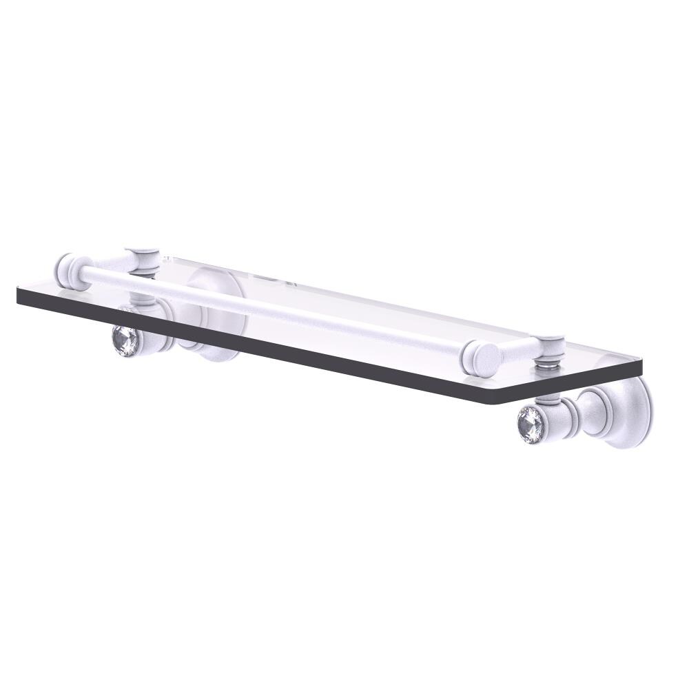 Allied Brass CC-1-16-GAL-WHM Carolina Crystal Matte White Wall mount Bathroom Shelf ( 16-in x 3.3-in x 5-in )