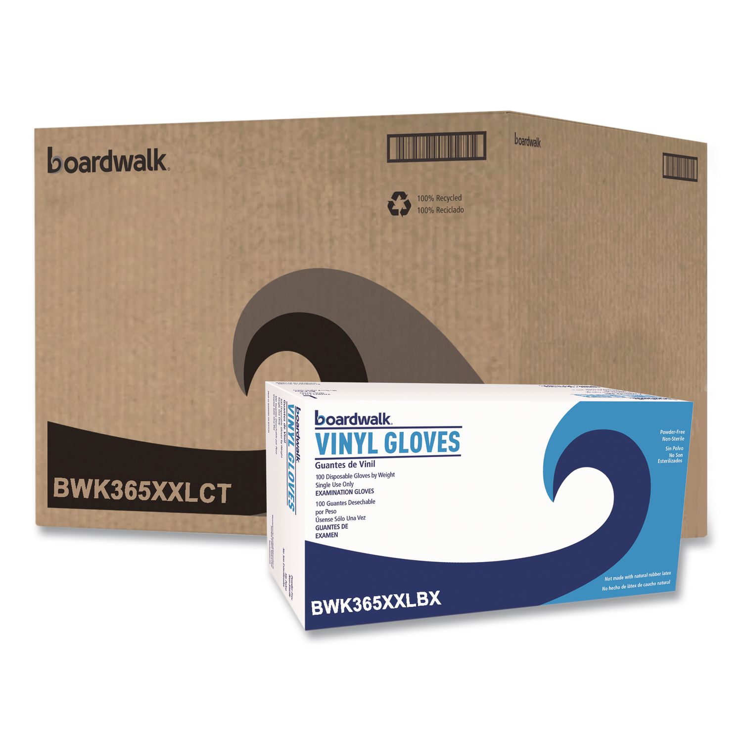 Boardwalk General Purpose Vinyl Gloves Powder-Free XX-Large 2.6 mil Thick 9.5 in Long Clear 100/Box 10 Boxes/Carton