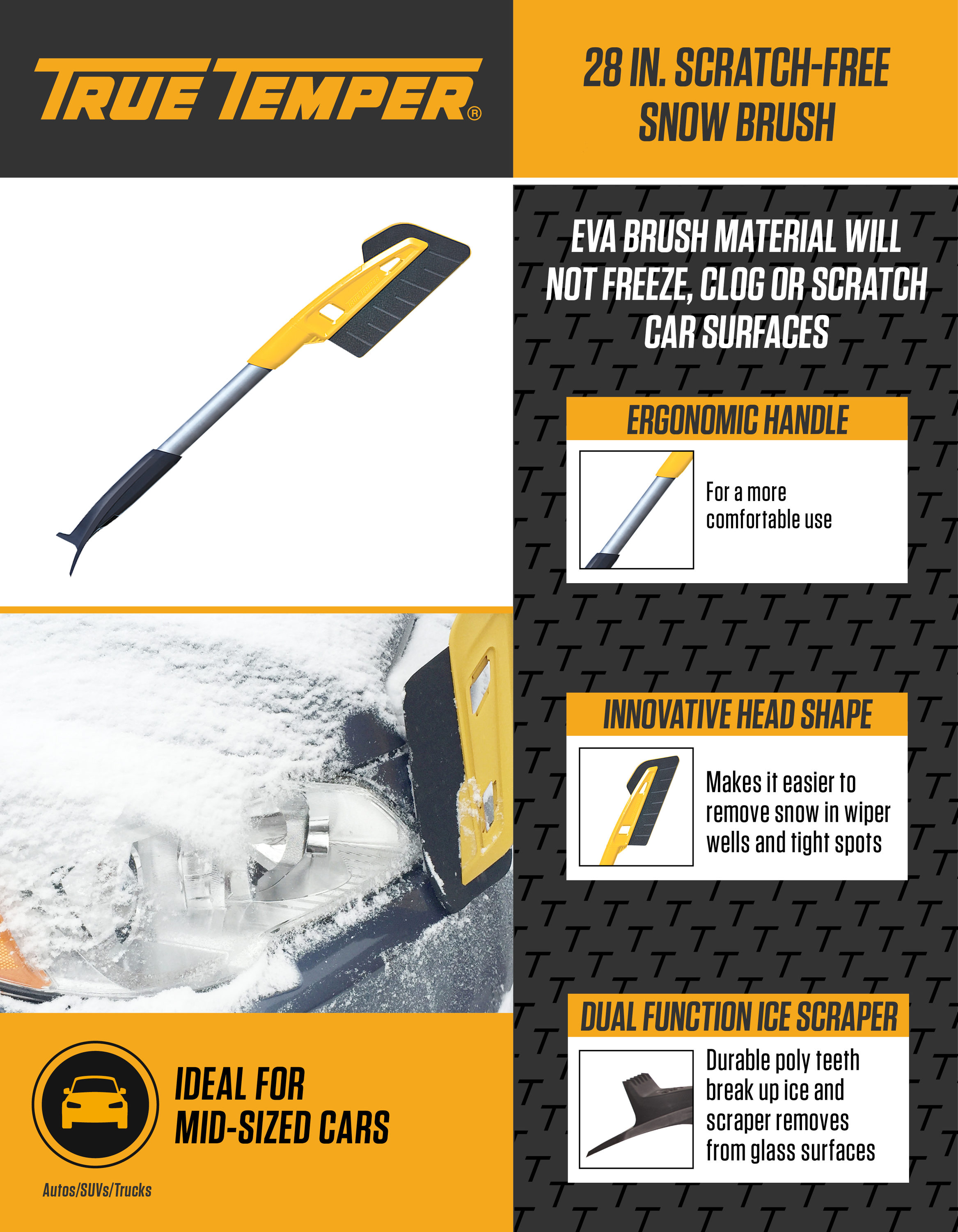 Ames Scratch Free Auto Snow Brush, 36 inch