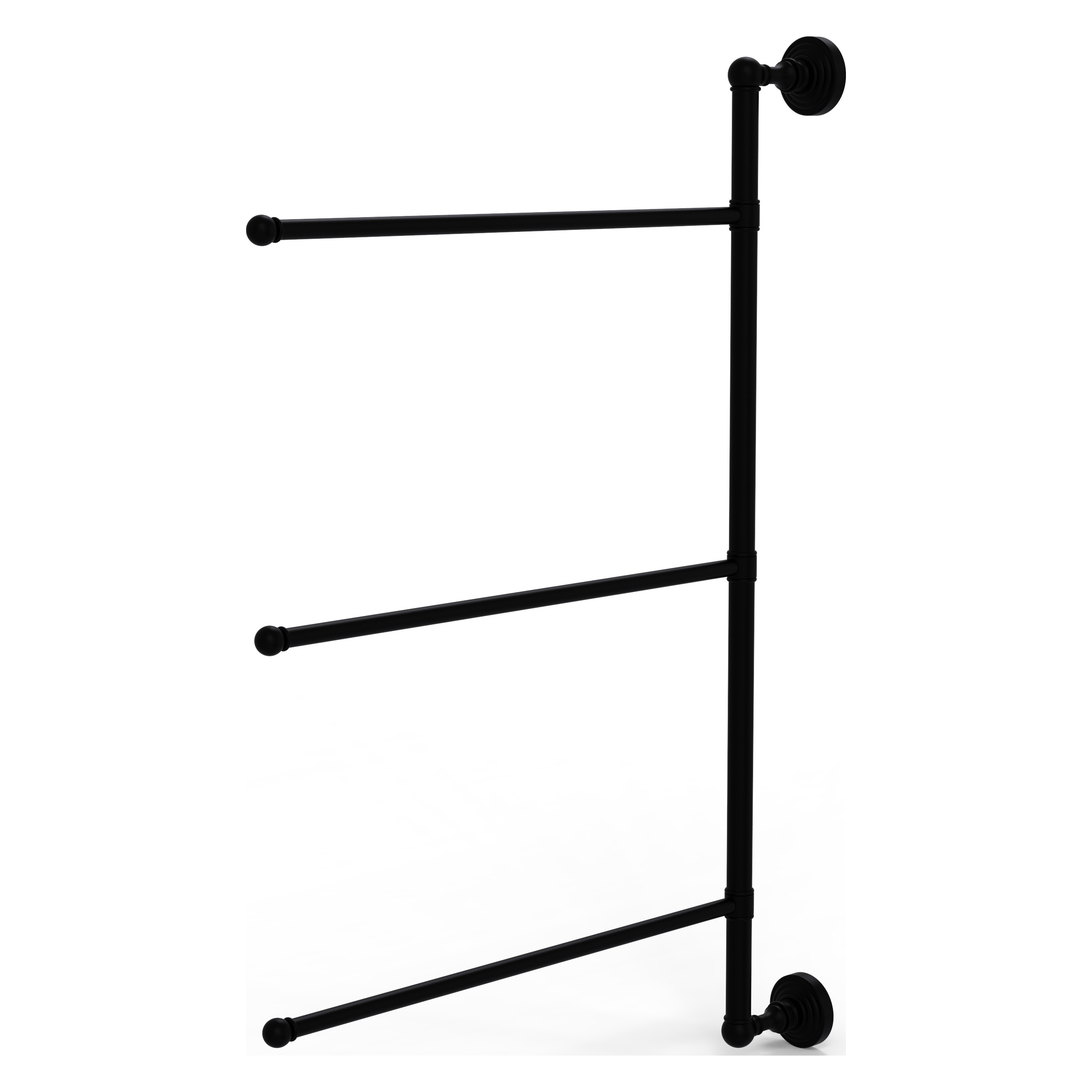 Allied Brass WP-27/3/16/28-BKM Waverly Place 28-in Matte Black Wall mount Single Towel Bar