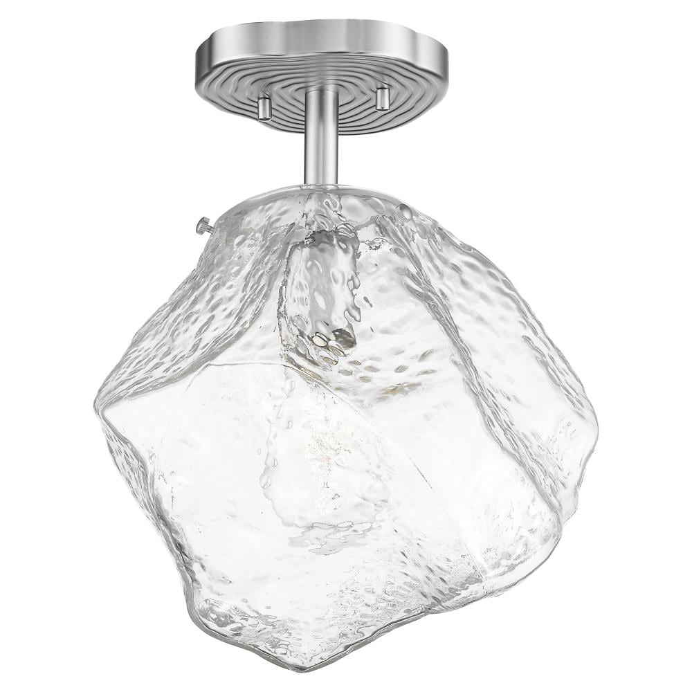 Access Lighting 63125LEDDLP-MSS/CLR Boulder 1 -Light 10-in Matte Chrome Integrated LED Flush Mount Light