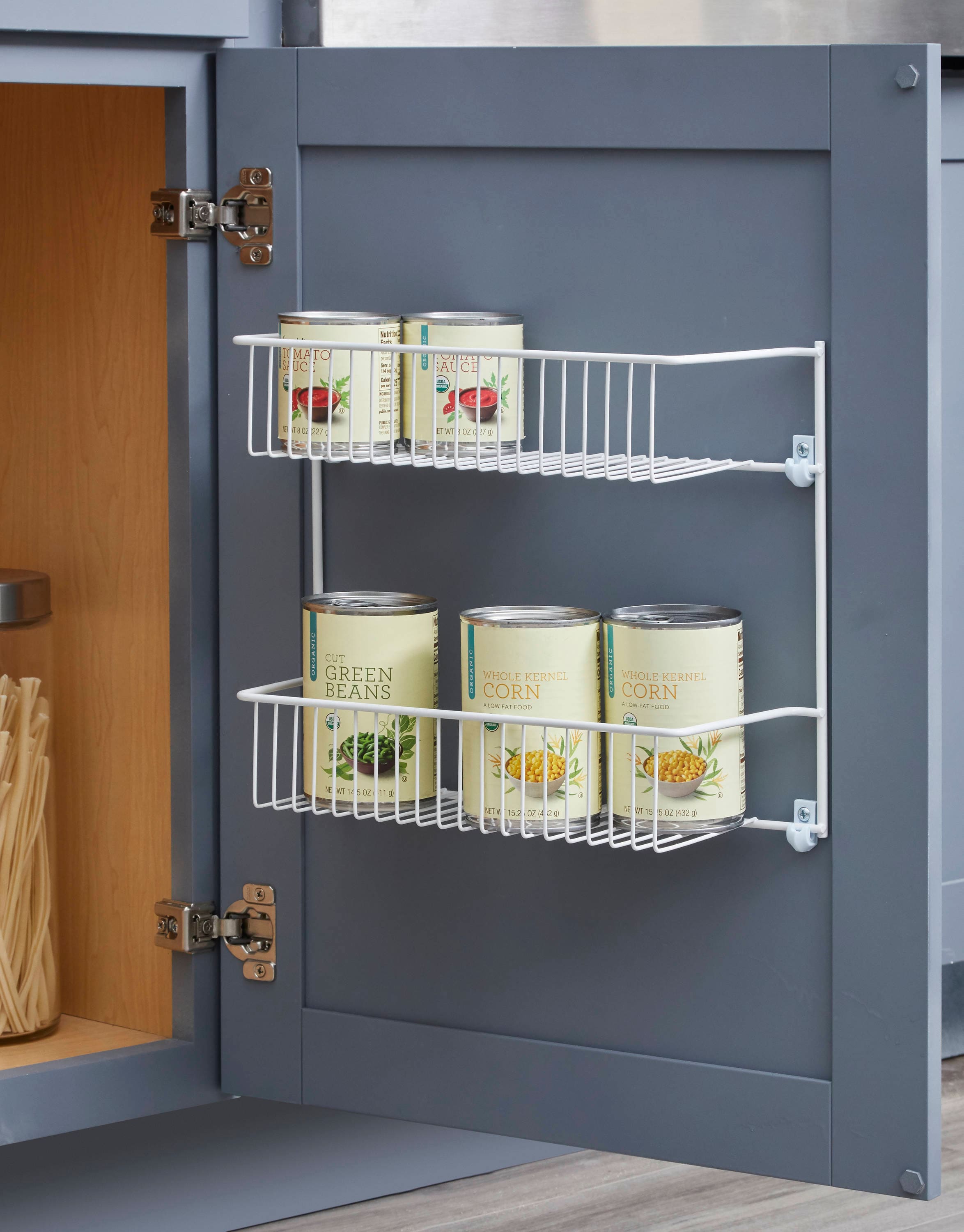 7.5 in. W x 21 in. D Wood Pull Out Organizer Rack for Narrow Cabinet