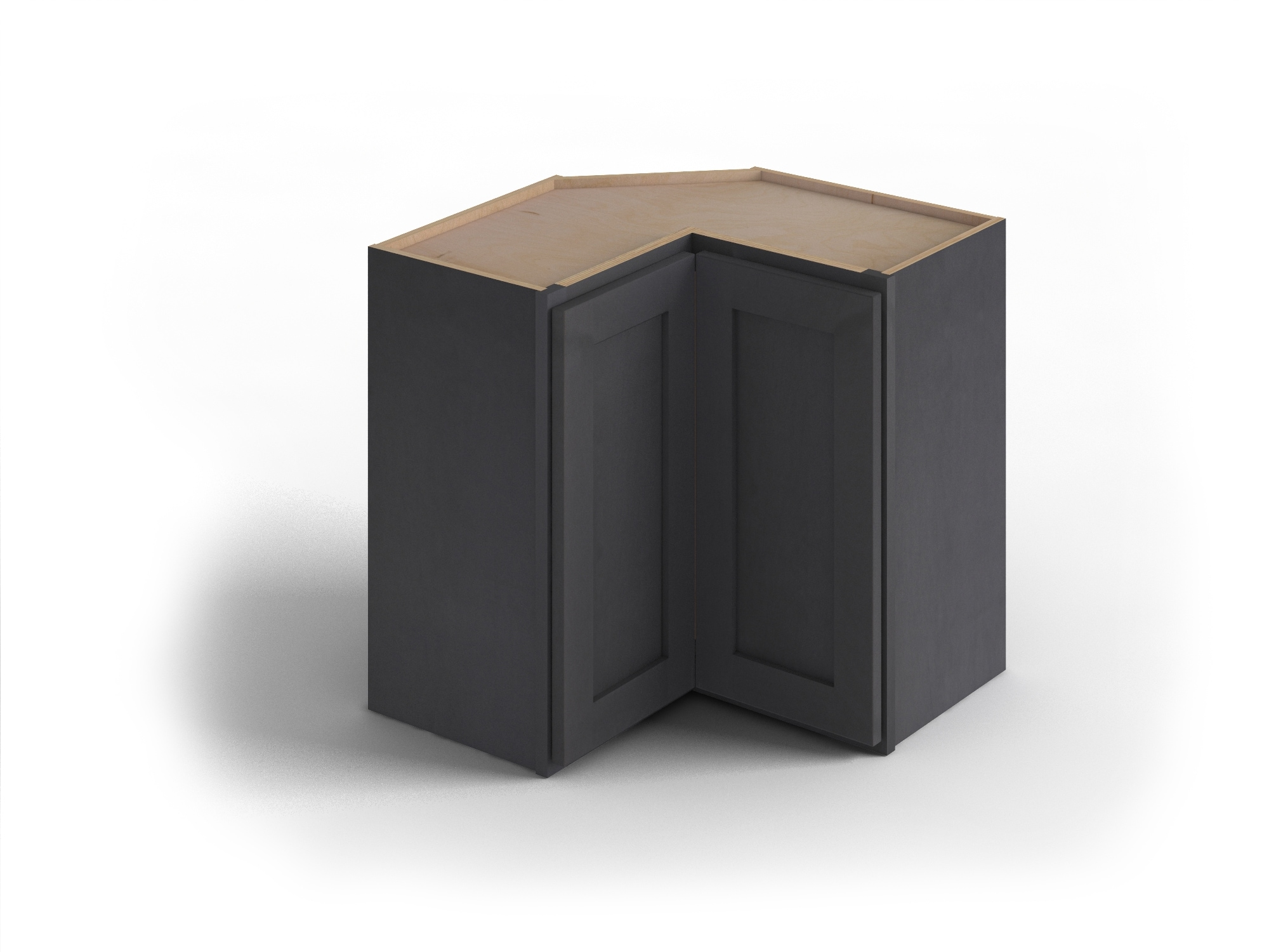 Valleywood Cabinetry Proper Gray 24-in W x 30-in H x 24-in D Proper Gray Birch L-shaped Corner Wall Ready To Assemble Plywood Cabinet (Flat Panel Shaker Style)