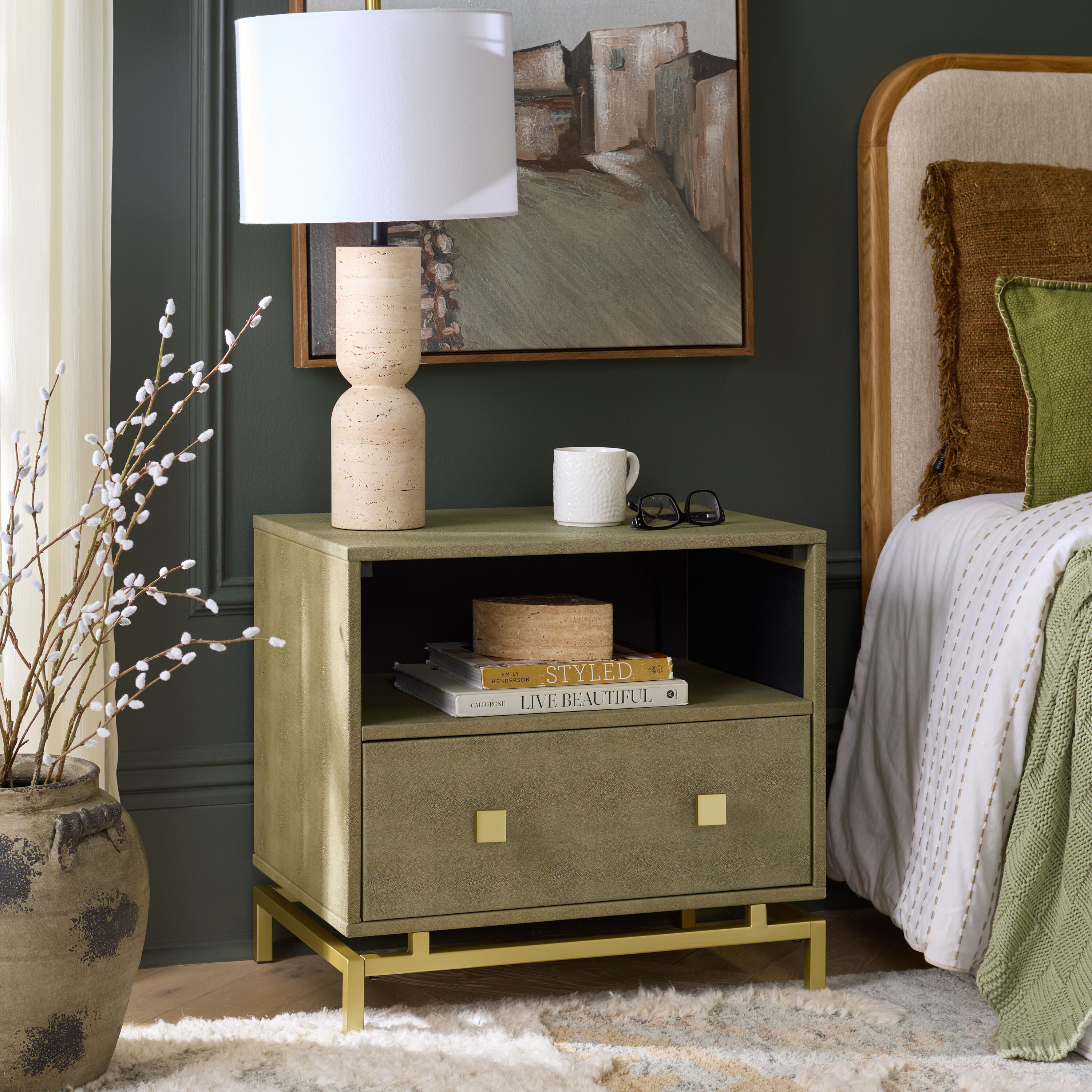 Safavieh NST6403A Meilana Light Taupe/Brass Valet stand