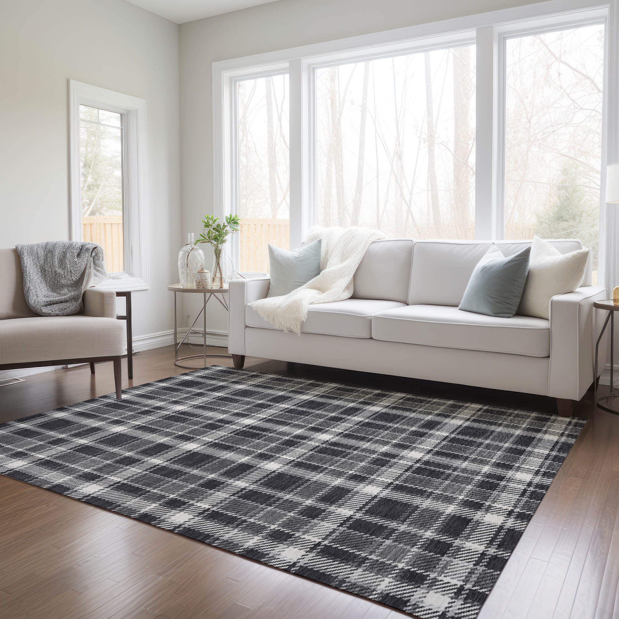 Addison Rugs ACN563BK10X14 Chantille ACN563BK 10 x 14 (ft) Polyester Black Rectangular Indoor/Outdoor Abstract Machine washable Area rug