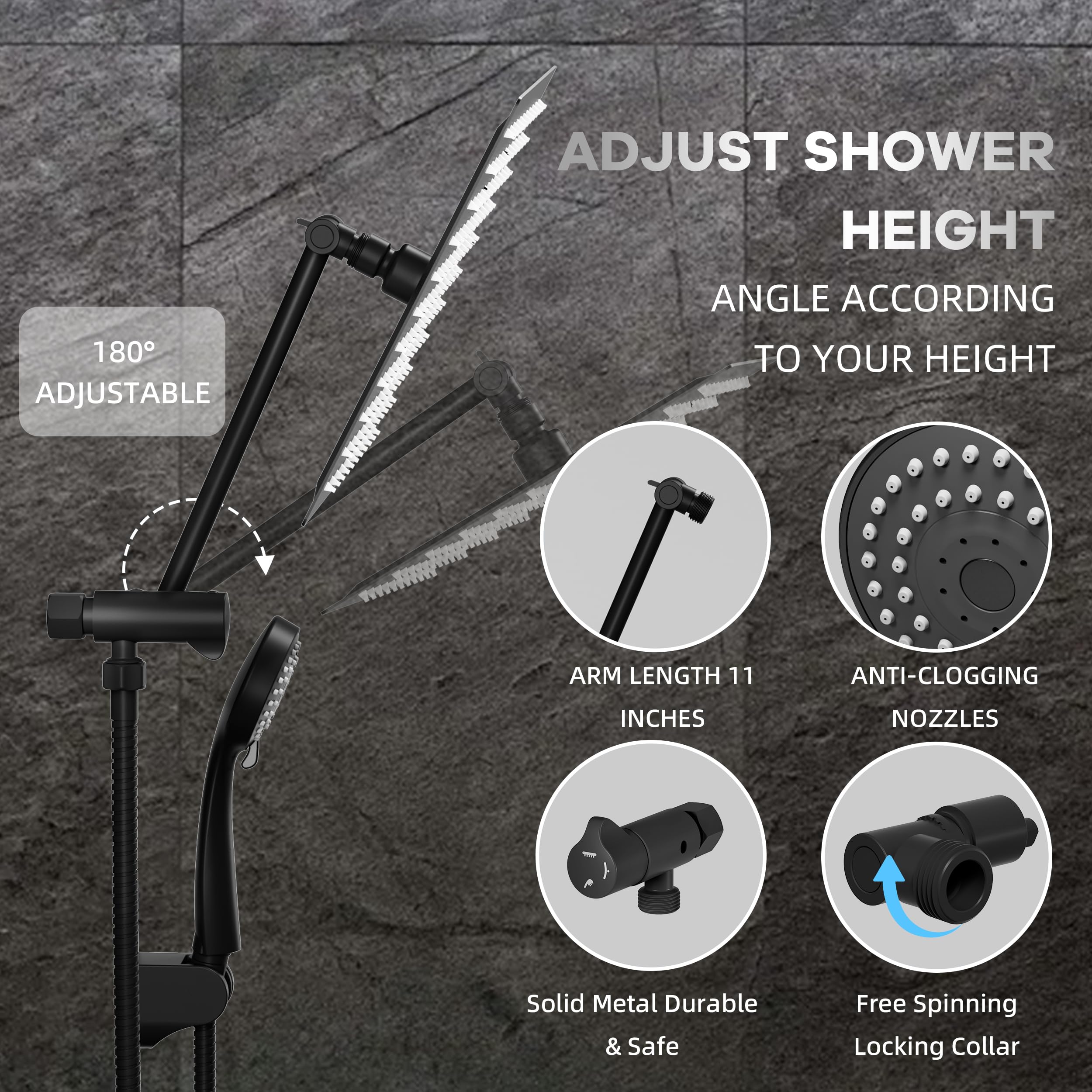 GarveeLife CLJ-HG0N34-SVX1P0E Showerhead-Bar-Panels - View #5