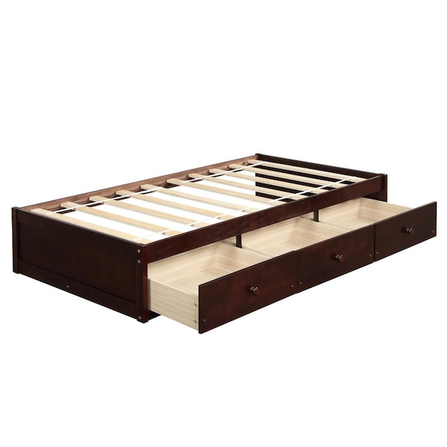 Boyel Living Platform Bed Cherry Twin, Twin Bed With 6 Drawers Canada