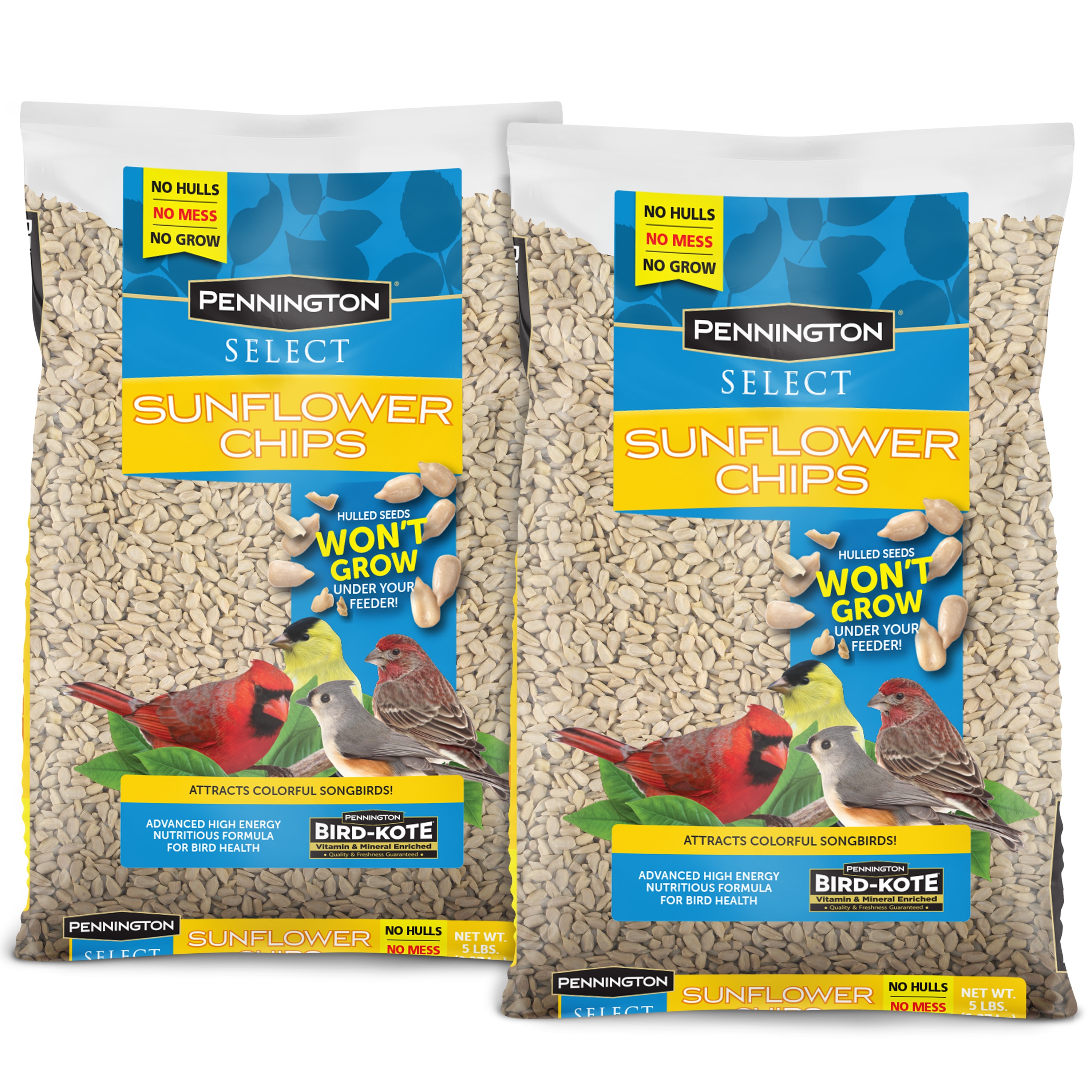 Pennington 100552027 Select Sunflower Chips Twin Pack Hulled sunflower Bird seed 5 Pound(s)