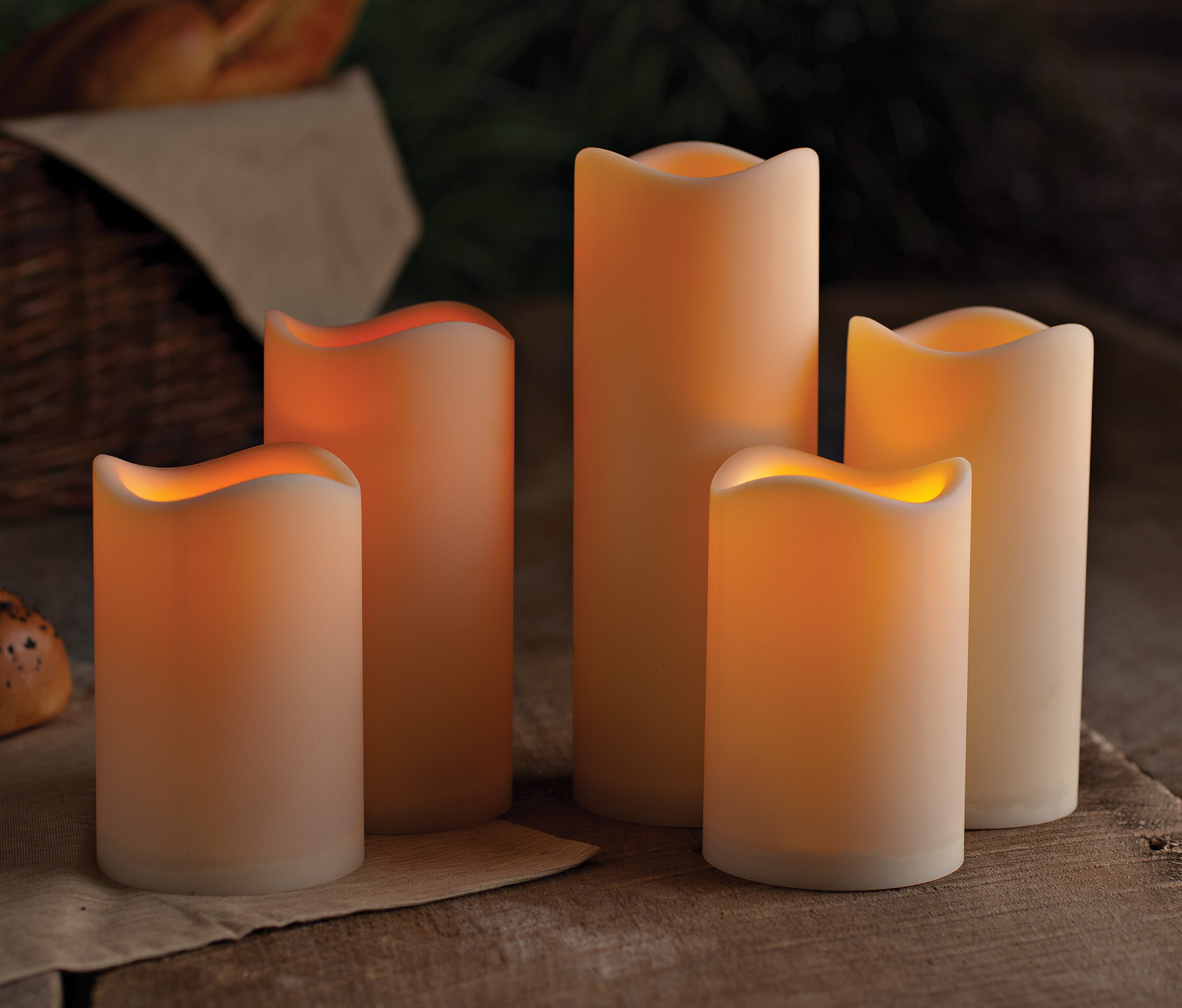 Everlasting Glow Home 5-Pack 1-Wick Unscented Off-white Flameless