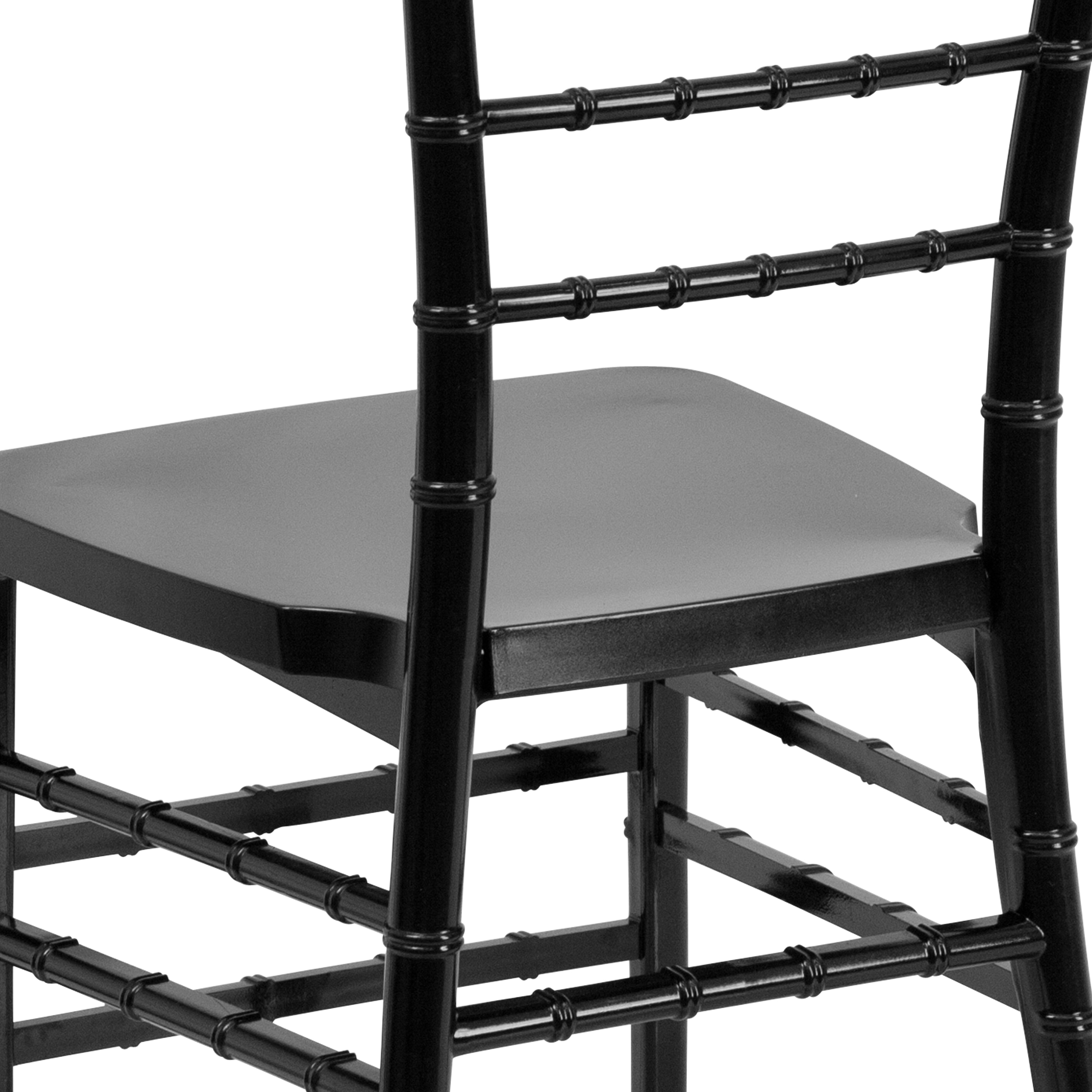 Hercules Black Resin Armless Chiavari Stacking Chair