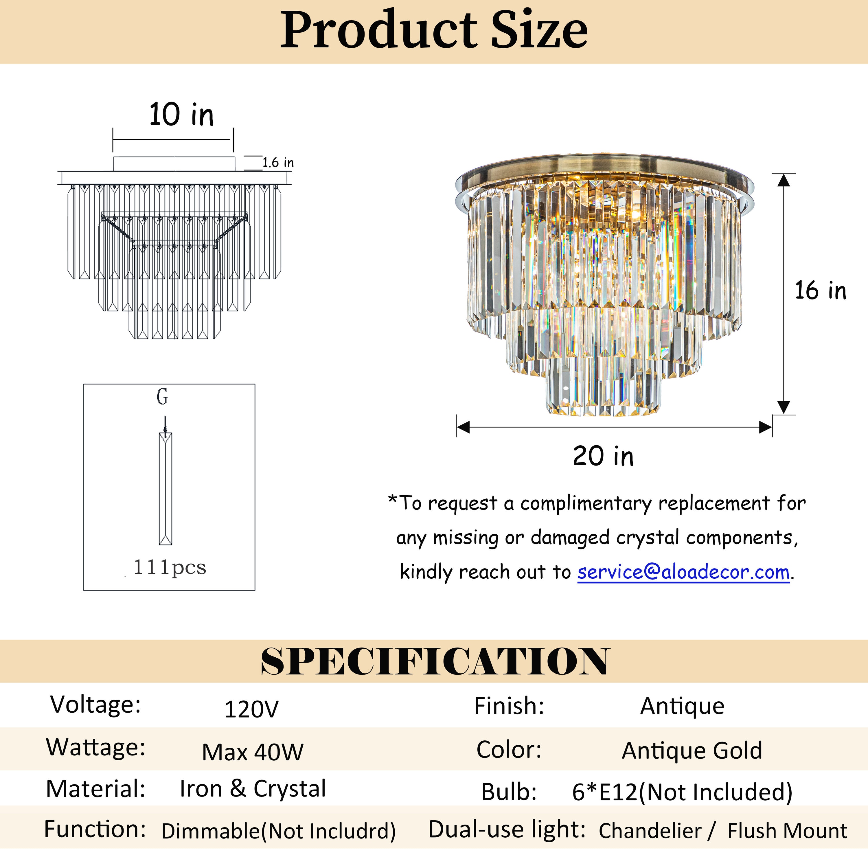 AloaDecor Lighting LC7042D50AB08A flushmounts - View #3