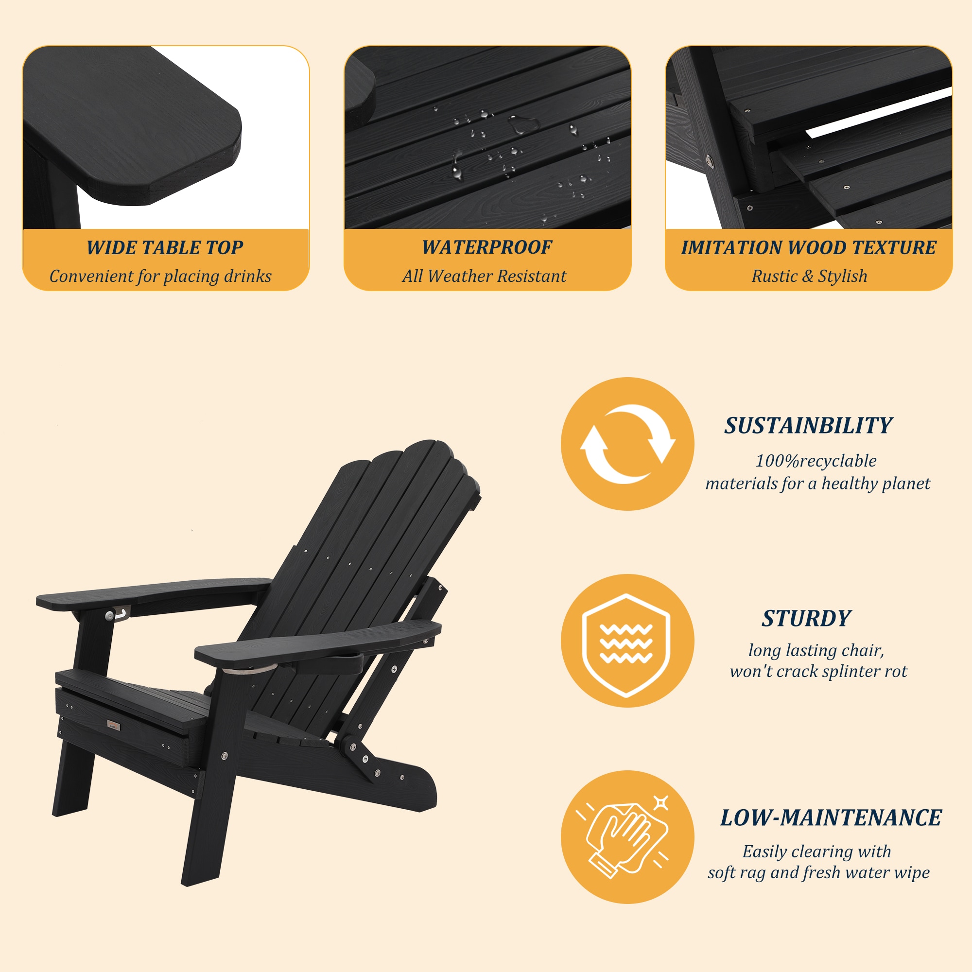 Clihome CL-ZD21-BL Patio-Chairs - View #5