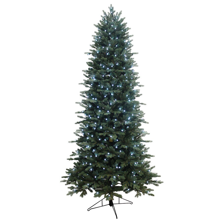 GE 01680LO 7.5-ft Aspen Fir Pre-lit Slim Artificial Christmas Tree with 400 Multi-function Color Changing LED Lights